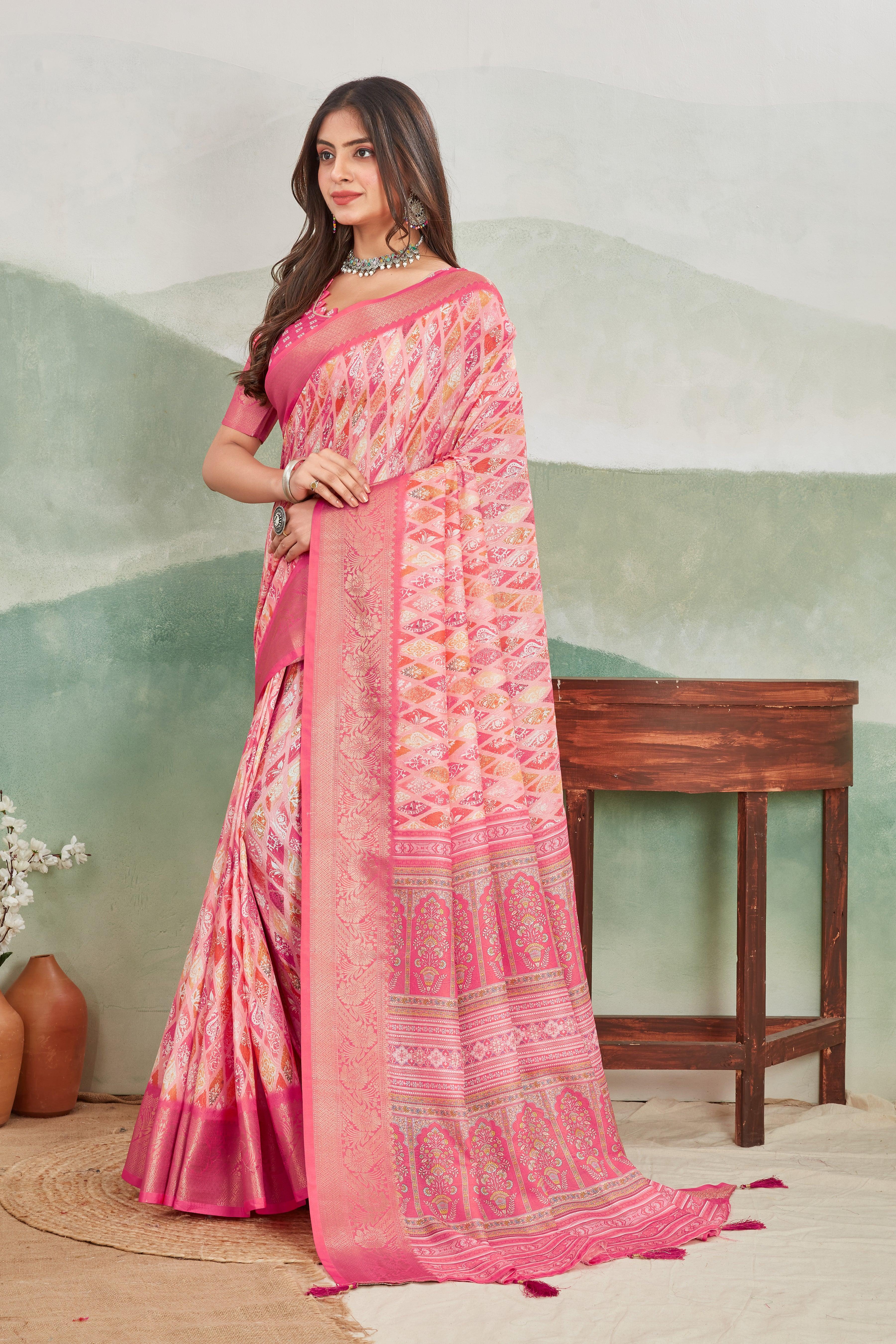 Elegant & Exclusive Viscose Khaadi Jute Sarees in Soft Silk Fabric