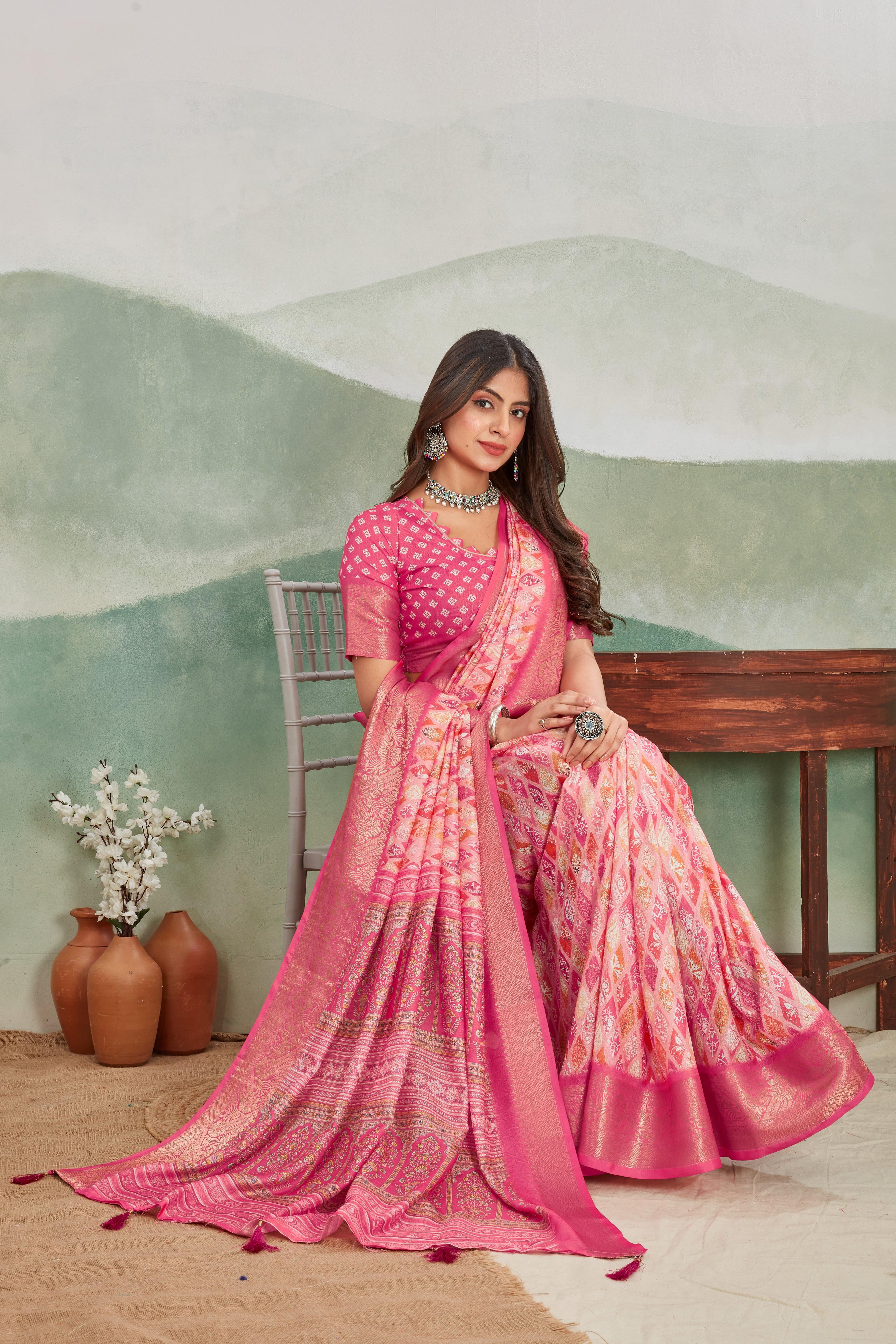 Elegant & Exclusive Viscose Khaadi Jute Sarees in Soft Silk Fabric