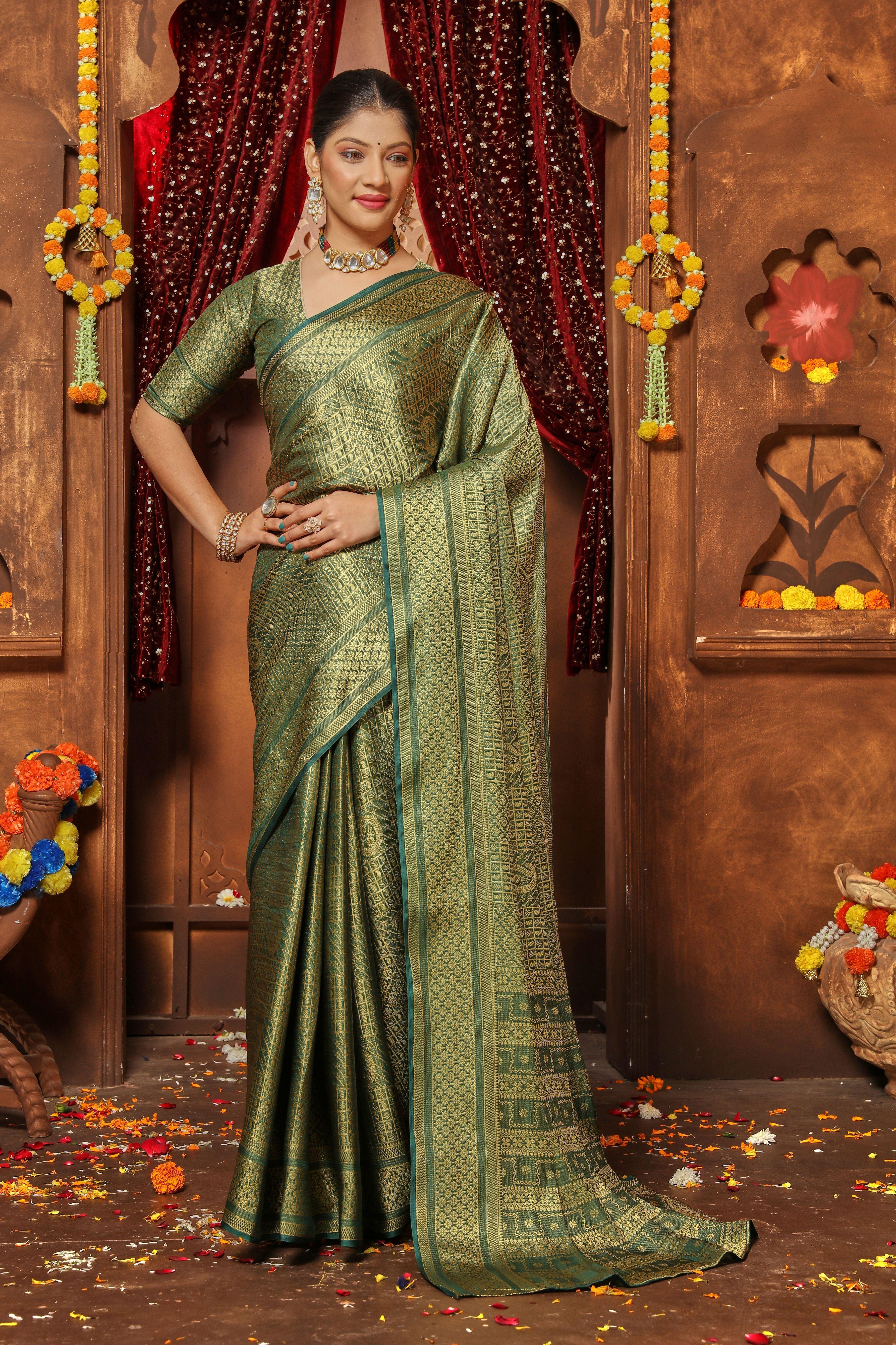 Timeless Beauty: Silk with Intricate Zari Weaving