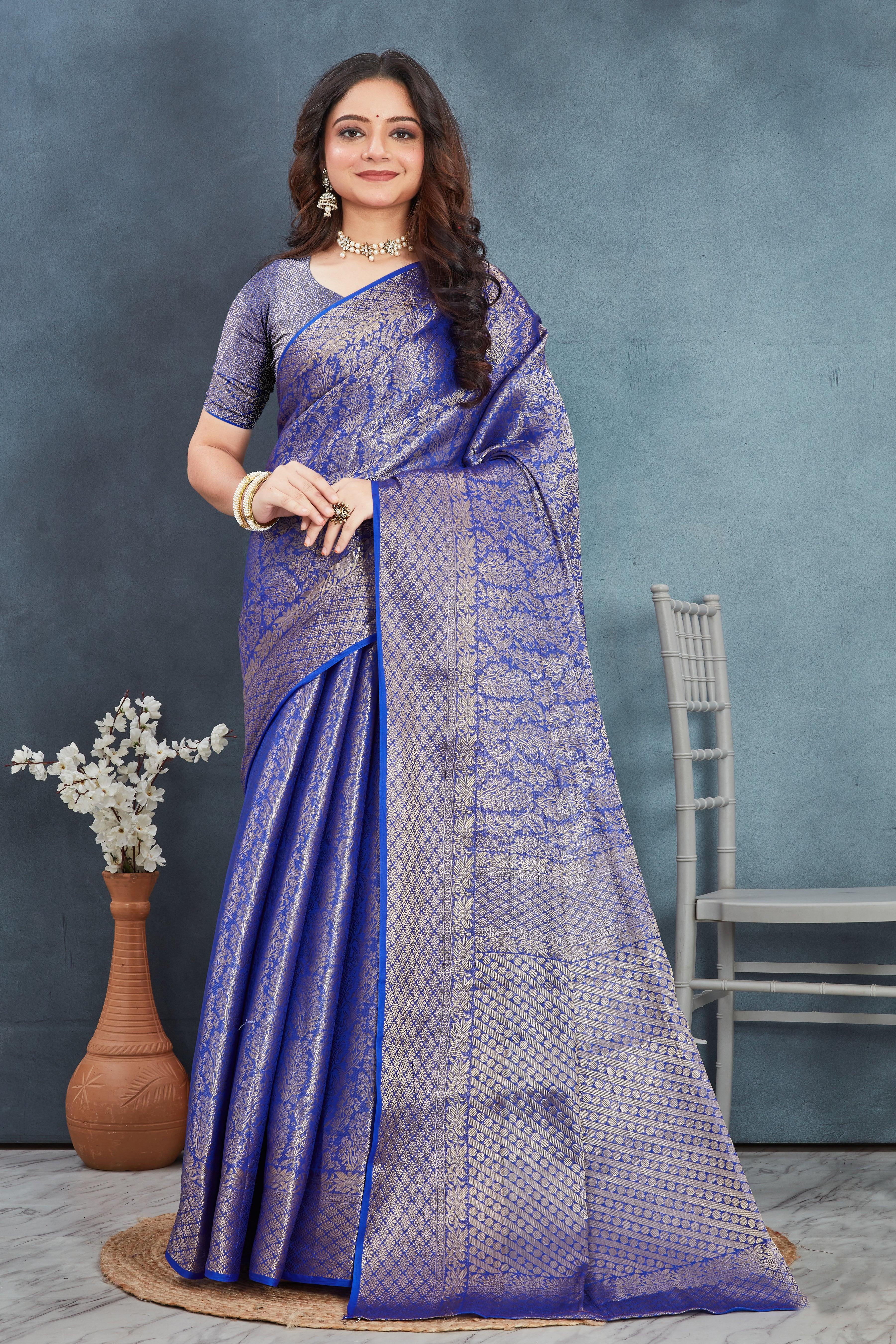 Brocade Elegance: Pure Mysore Silk Sarees in purple