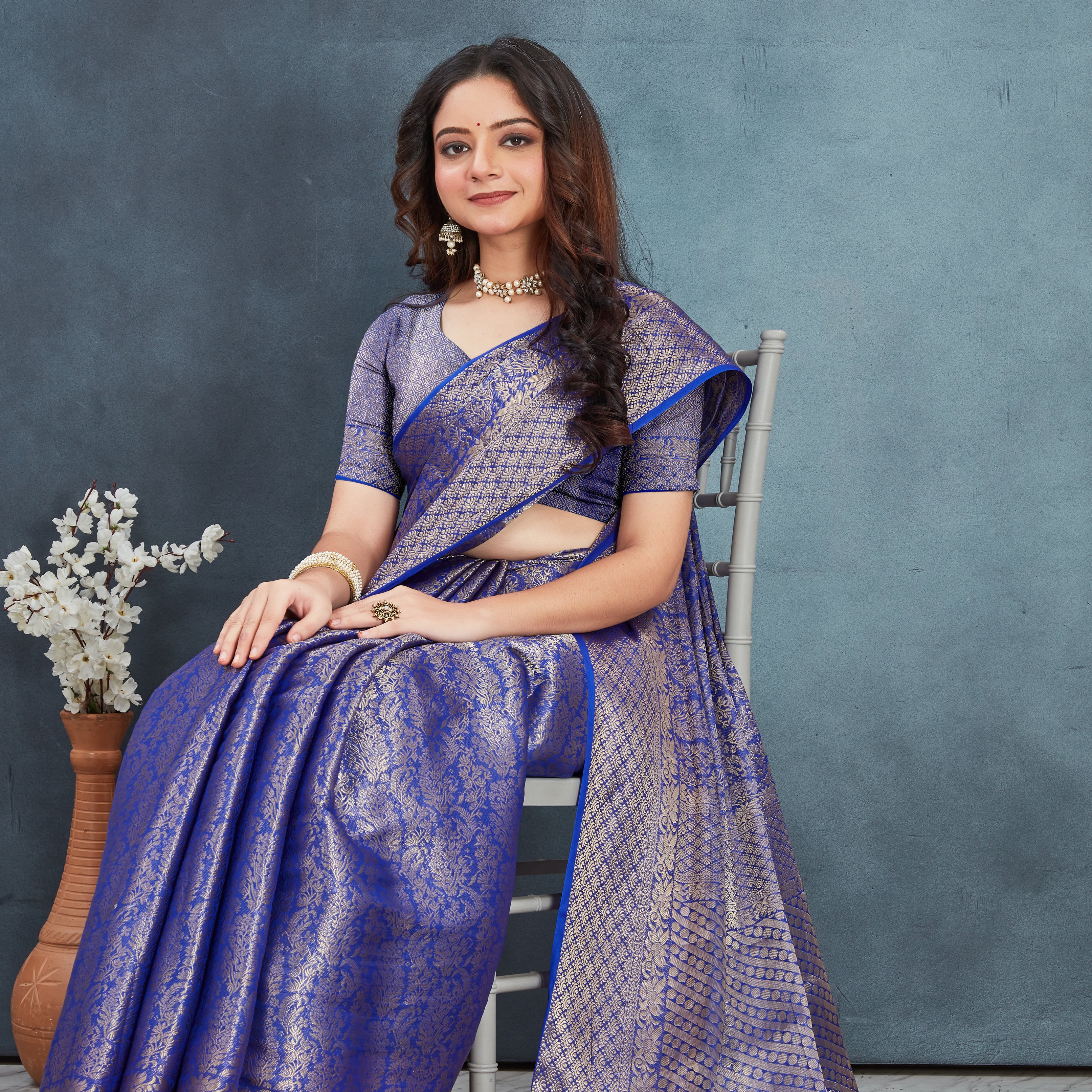 Brocade Elegance: Pure Mysore Silk Sarees in purple