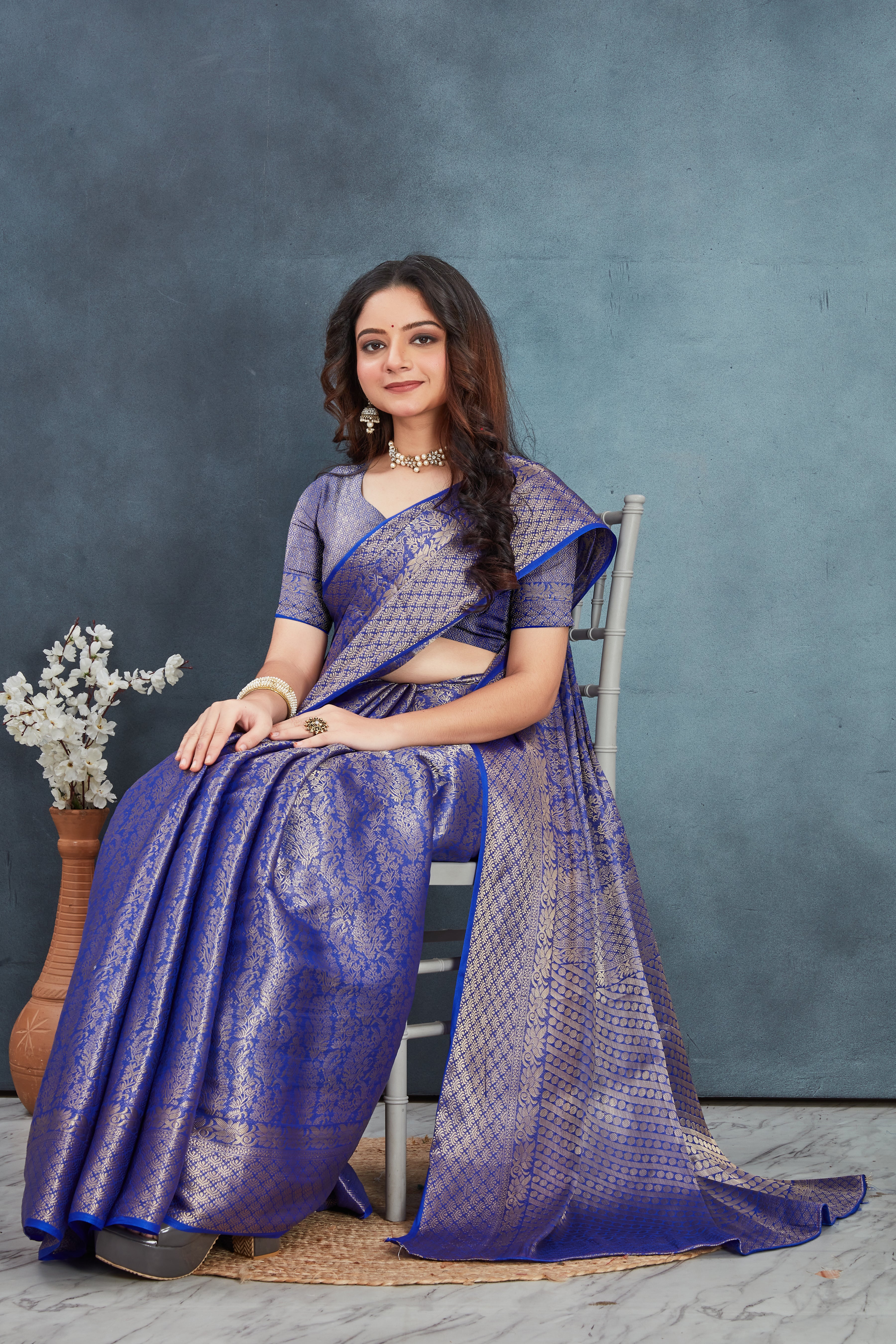 Brocade Elegance: Pure Mysore Silk Sarees in purple