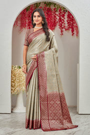 Gilded Grace: Opulent Brocade Mysore Silk Saree
