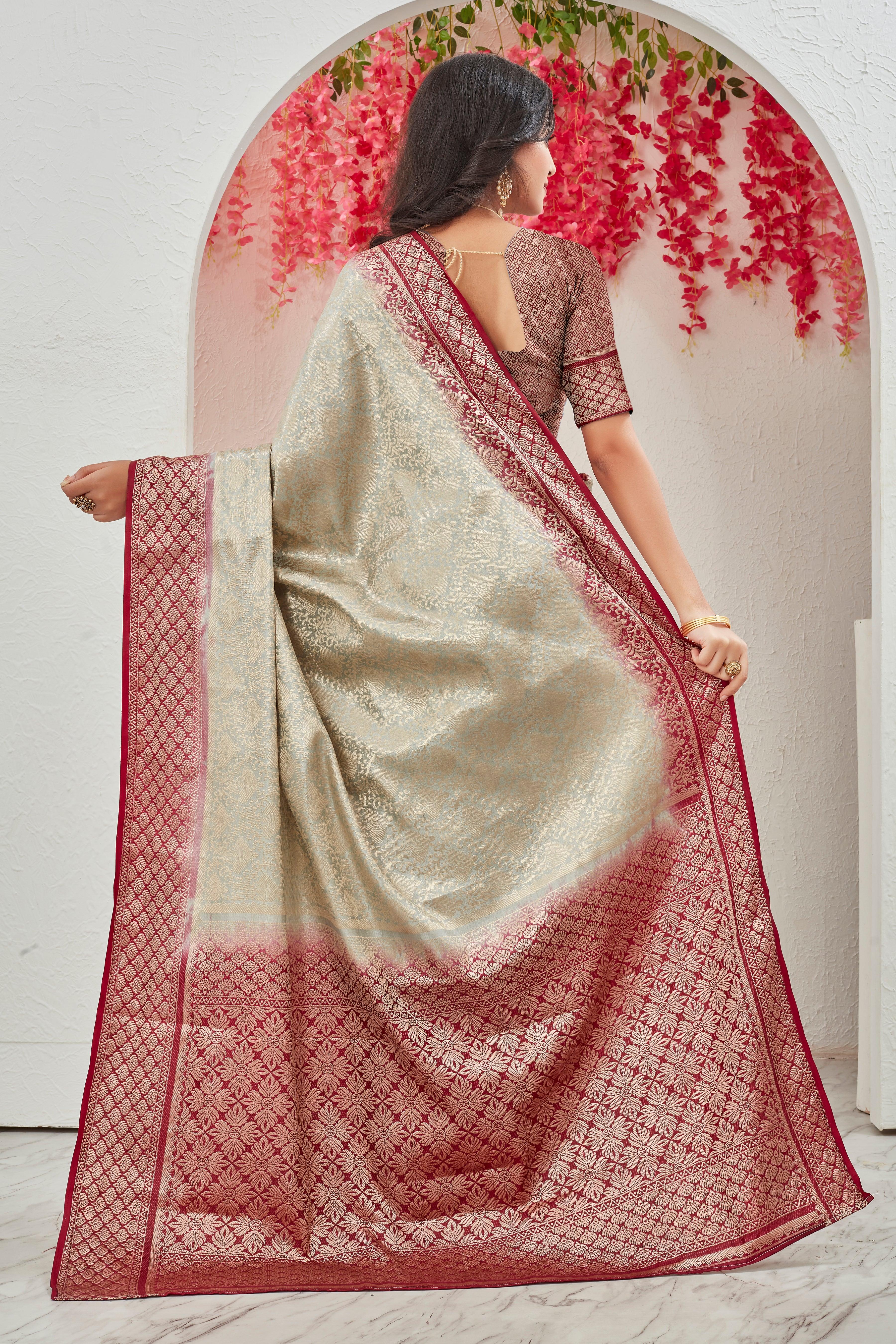 Gilded Grace: Opulent Brocade Mysore Silk Saree