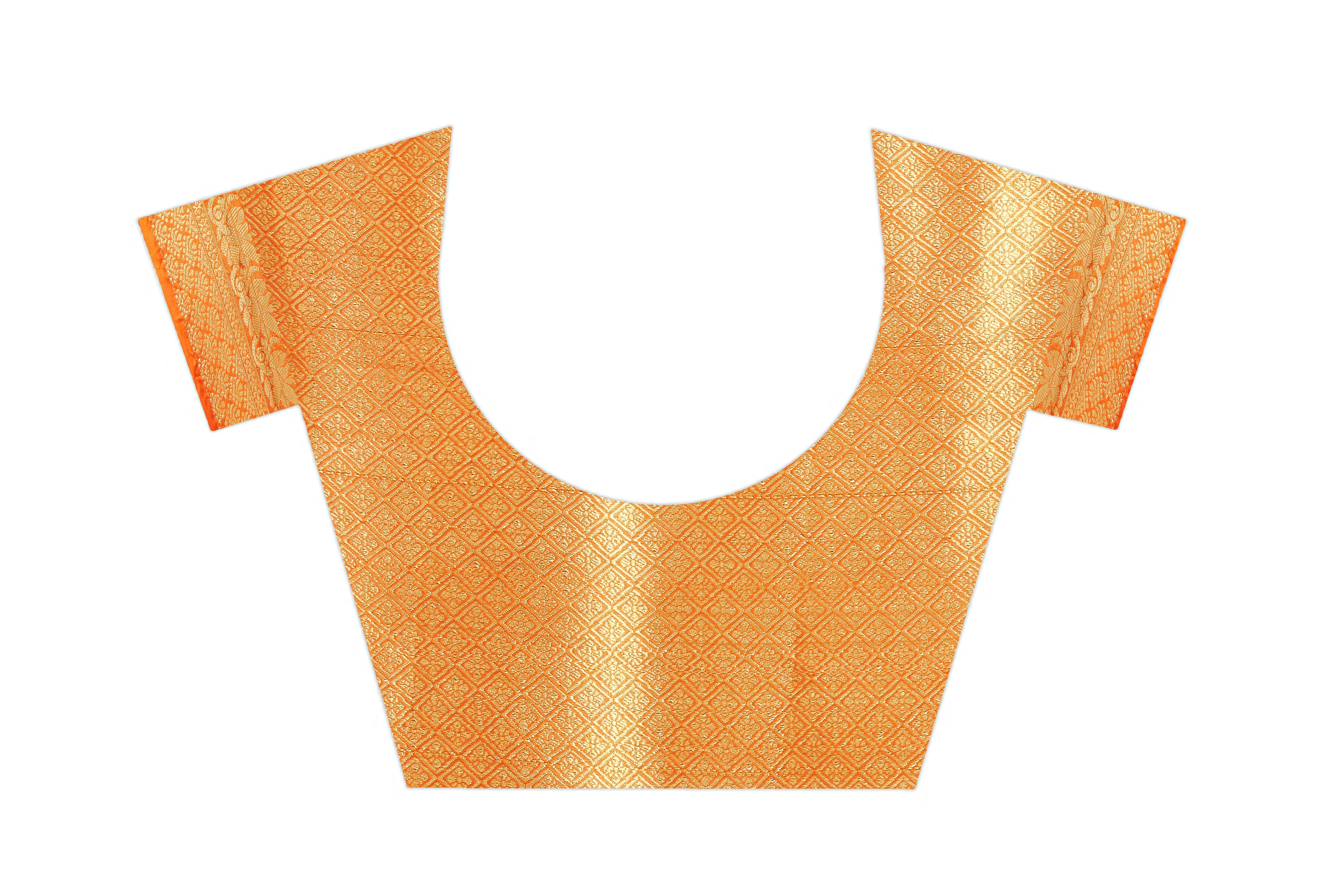Brocade Elegance: Pure Mysore Silk Sarees in orange