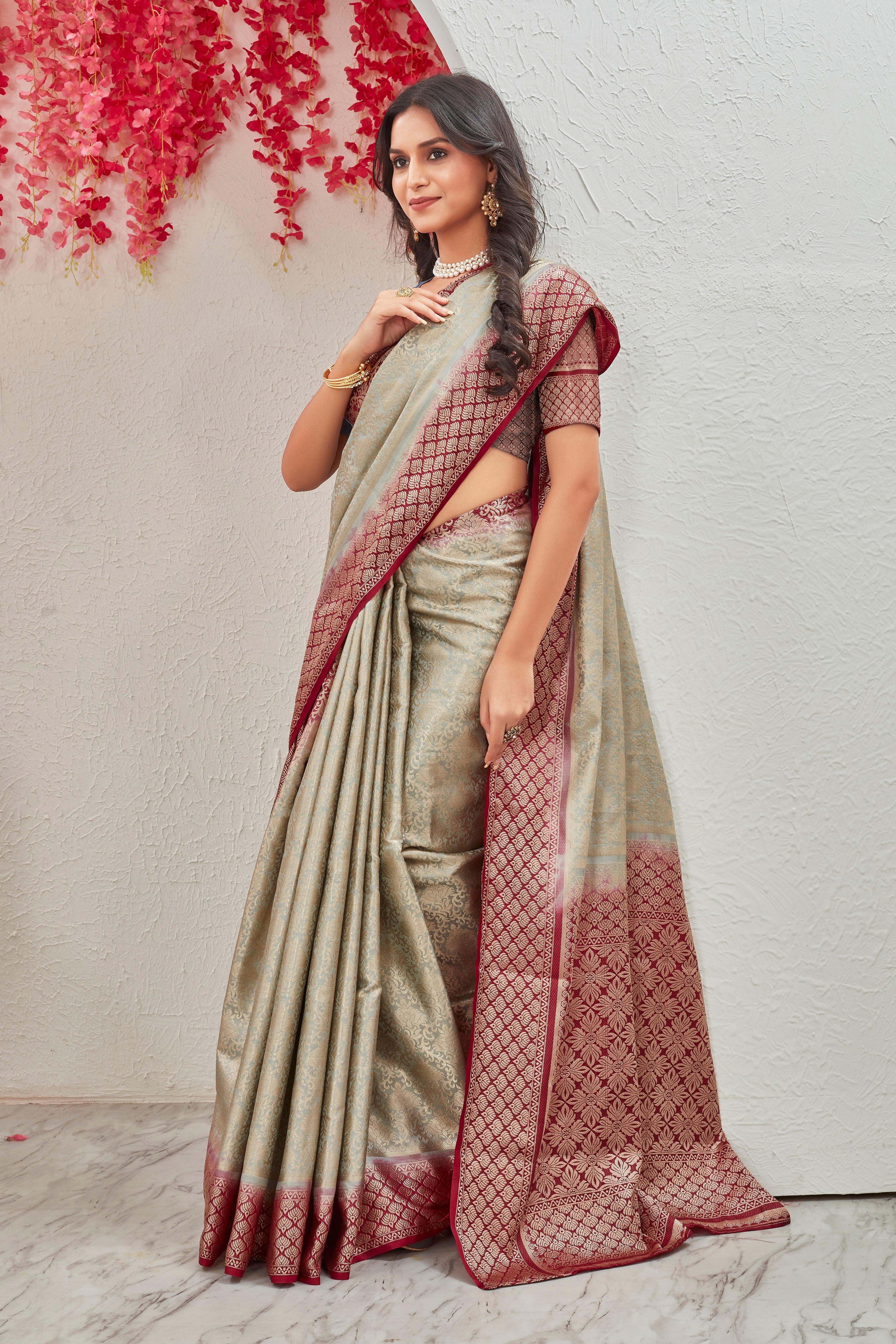 Gilded Grace: Opulent Brocade Mysore Silk Saree