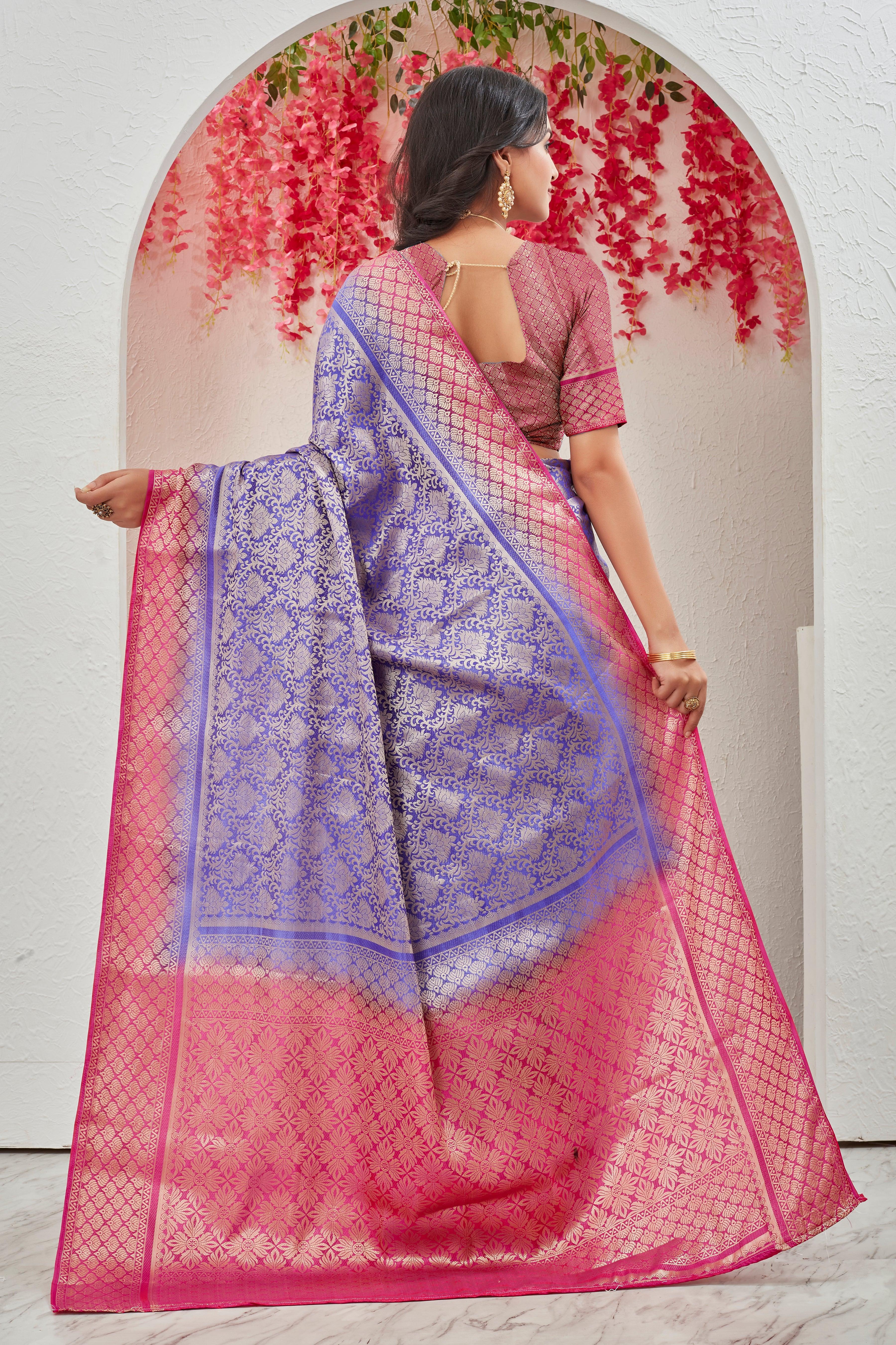 Velvet Sheen: Exquisite Brocade Work Mysore Silk