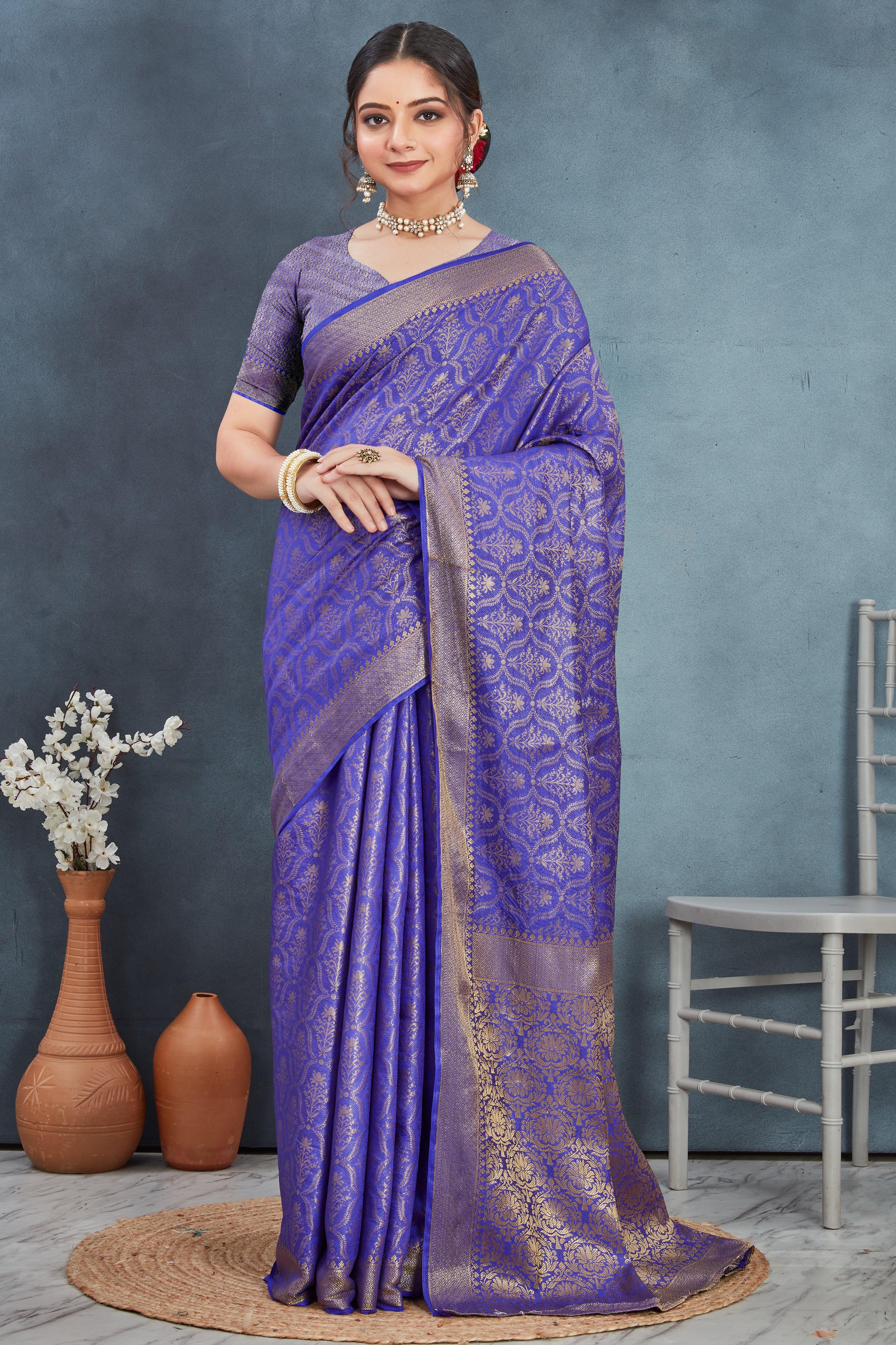 Brocade Elegance: Pure Mysore Silk Sarees in Purple