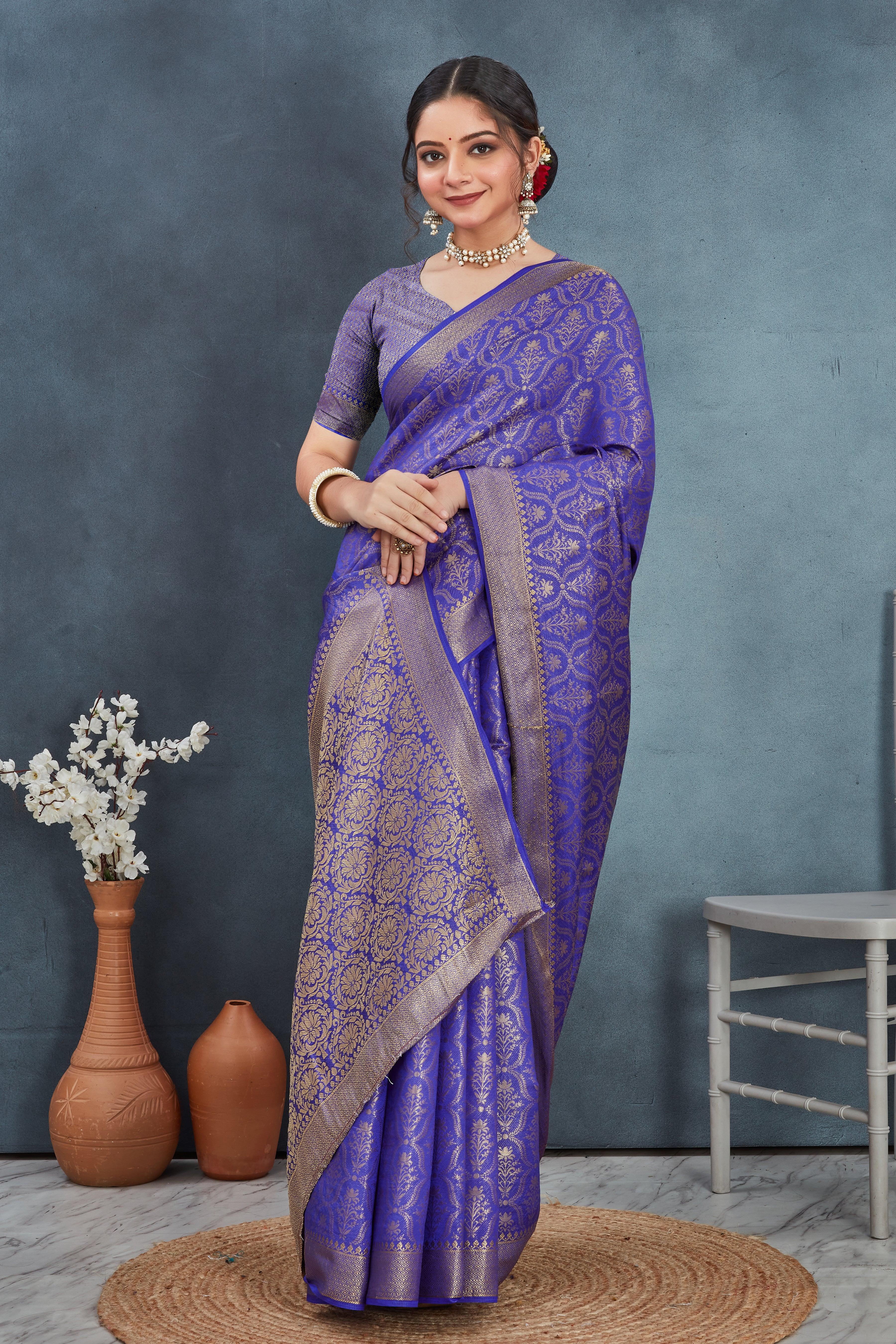 Brocade Elegance: Pure Mysore Silk Sarees in Purple