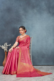Brocade Elegance: Pure Mysore Silk Sarees in Pink
