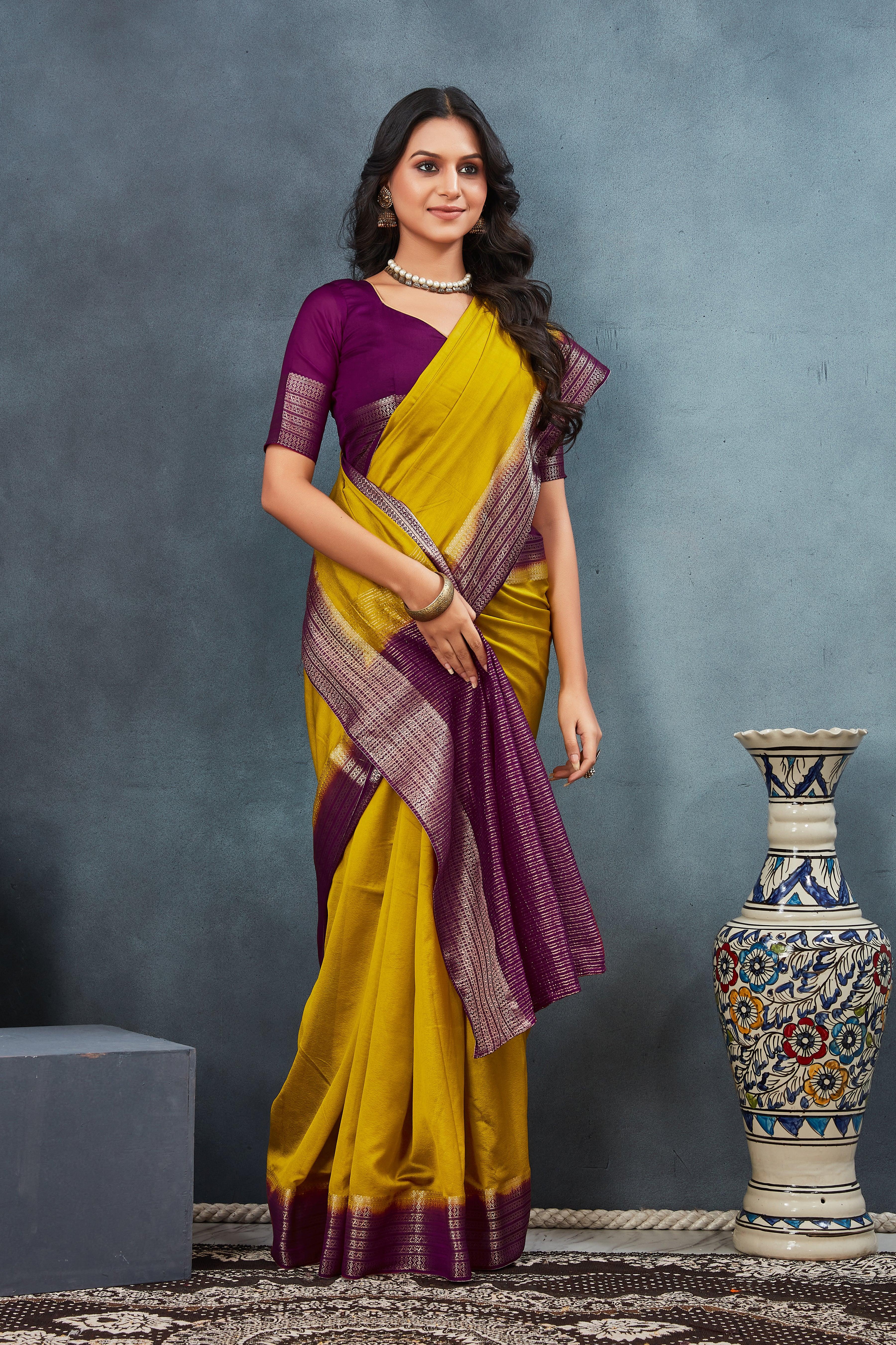 Exclusive Mysore Crepe Soft  Silk Sarees with Blouse