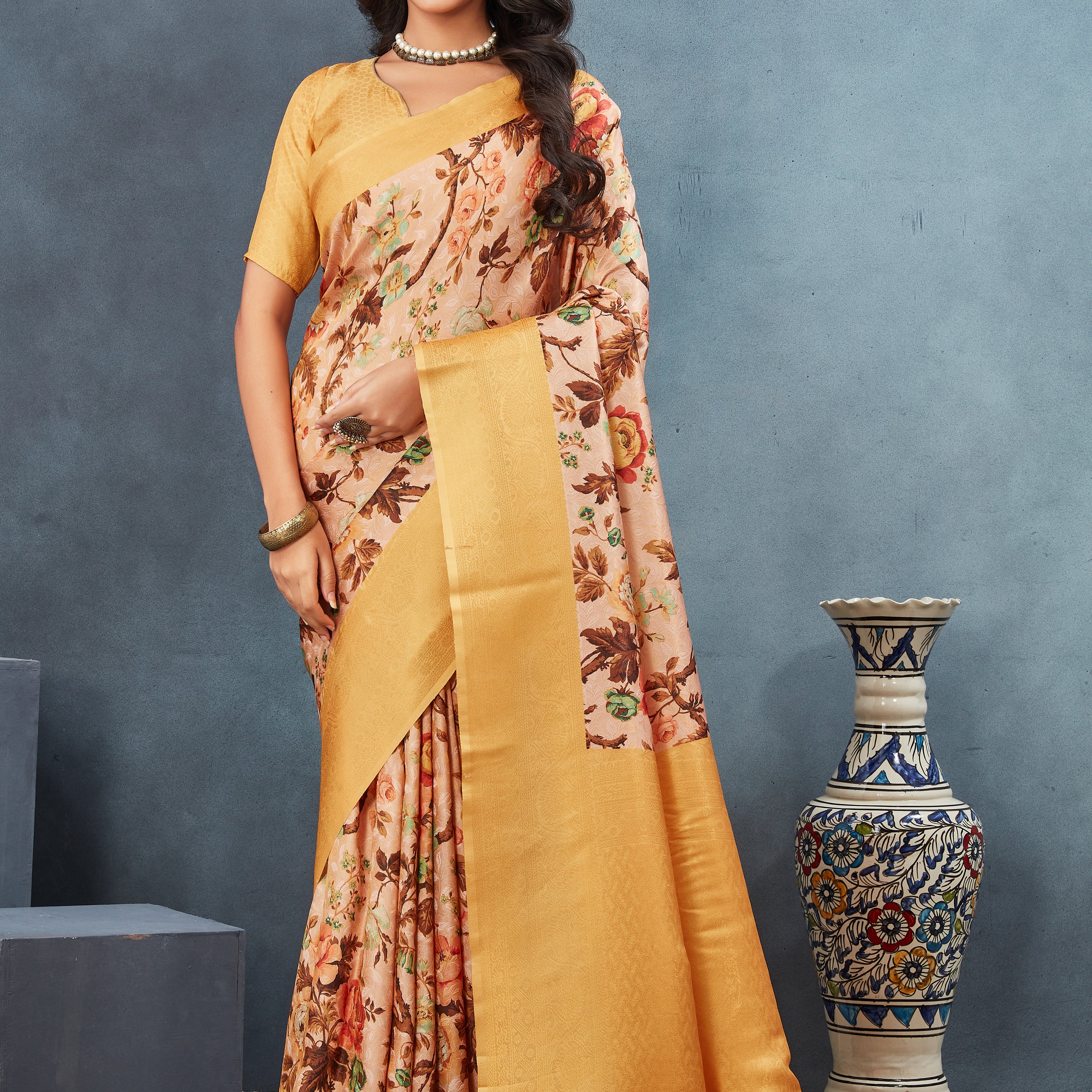 Digital mordern printed soft silk sarees