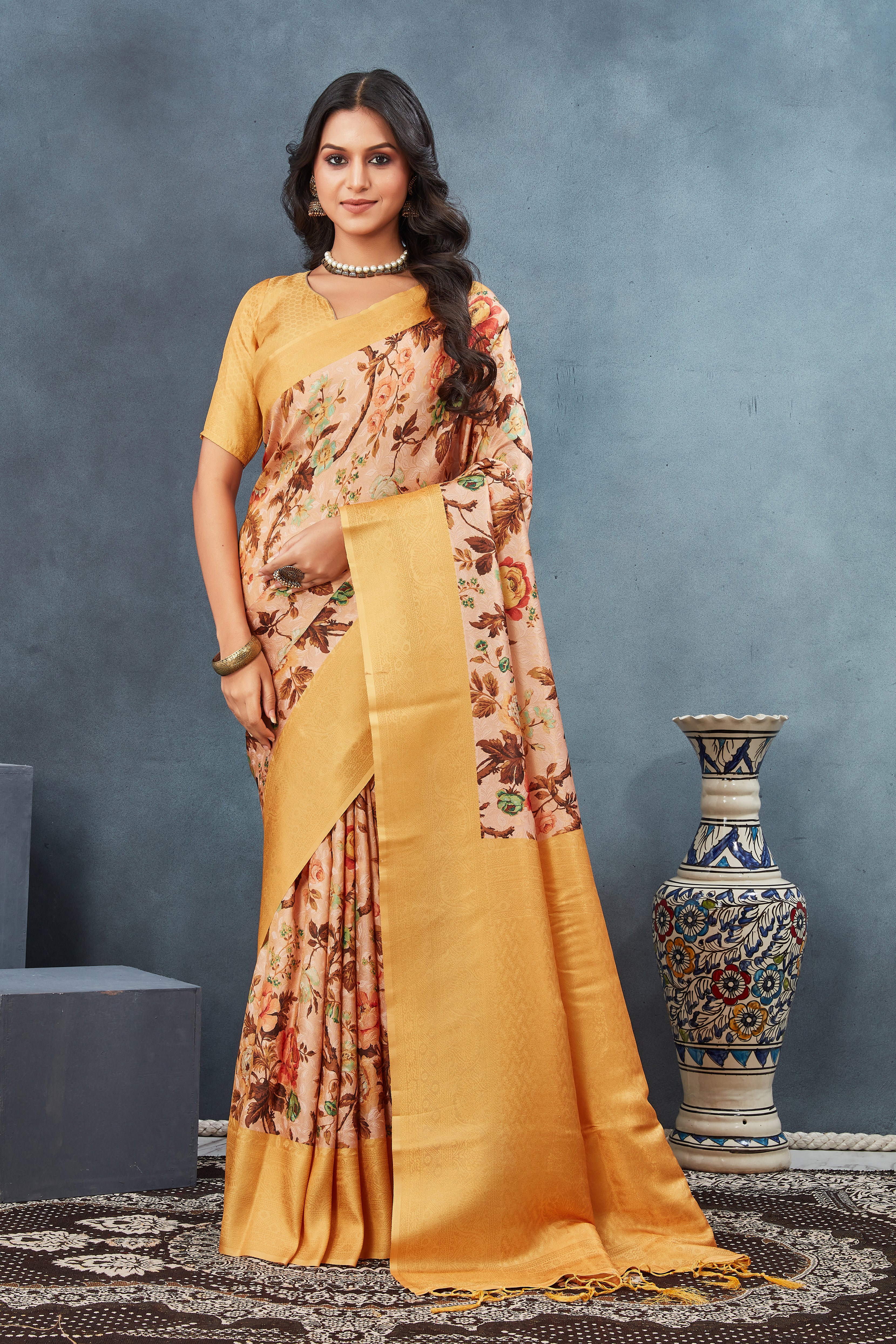 Digital mordern printed soft silk sarees