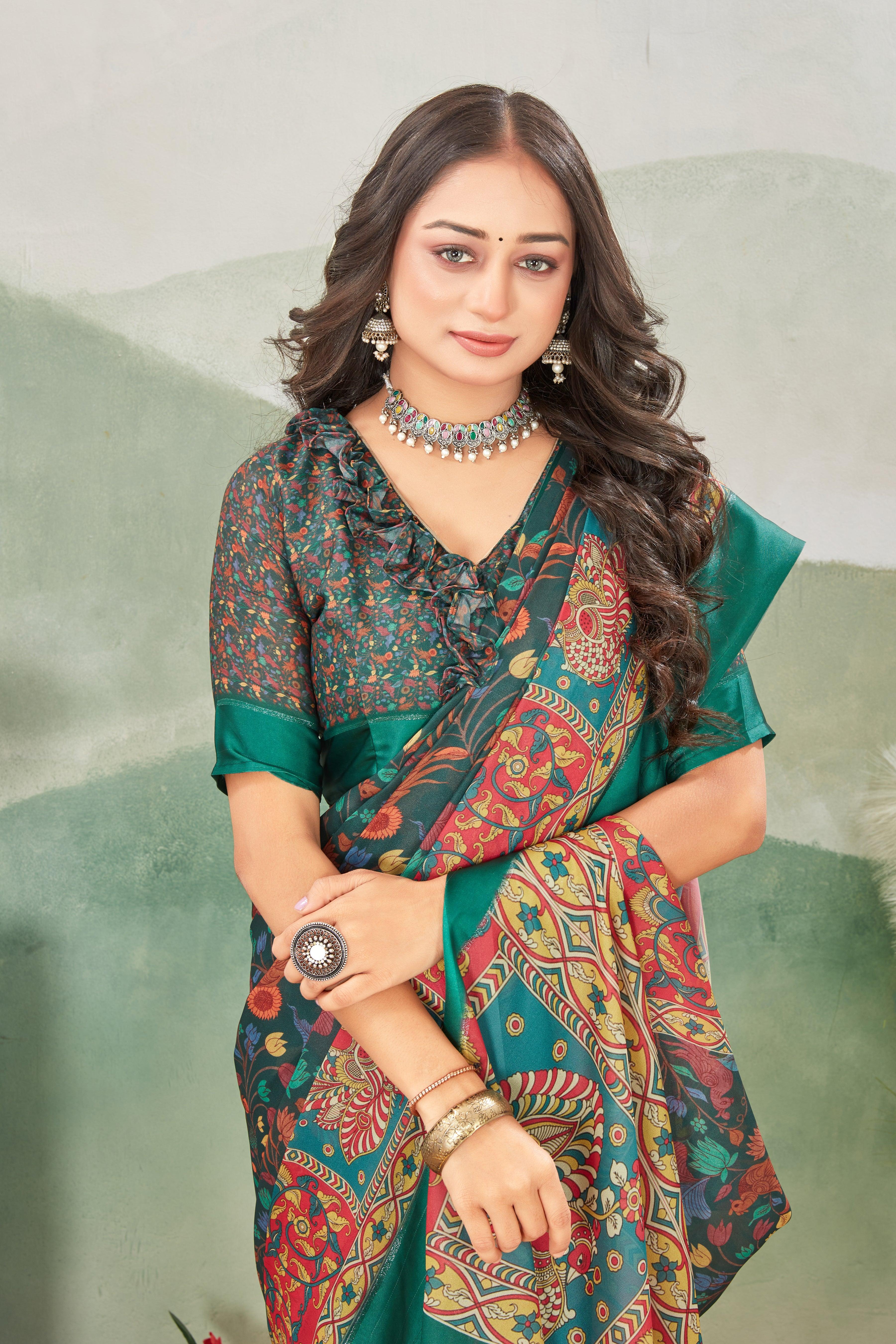 Sophistication in Every Thread: Mysore Crepe Silk with Stunning Pallu Designs