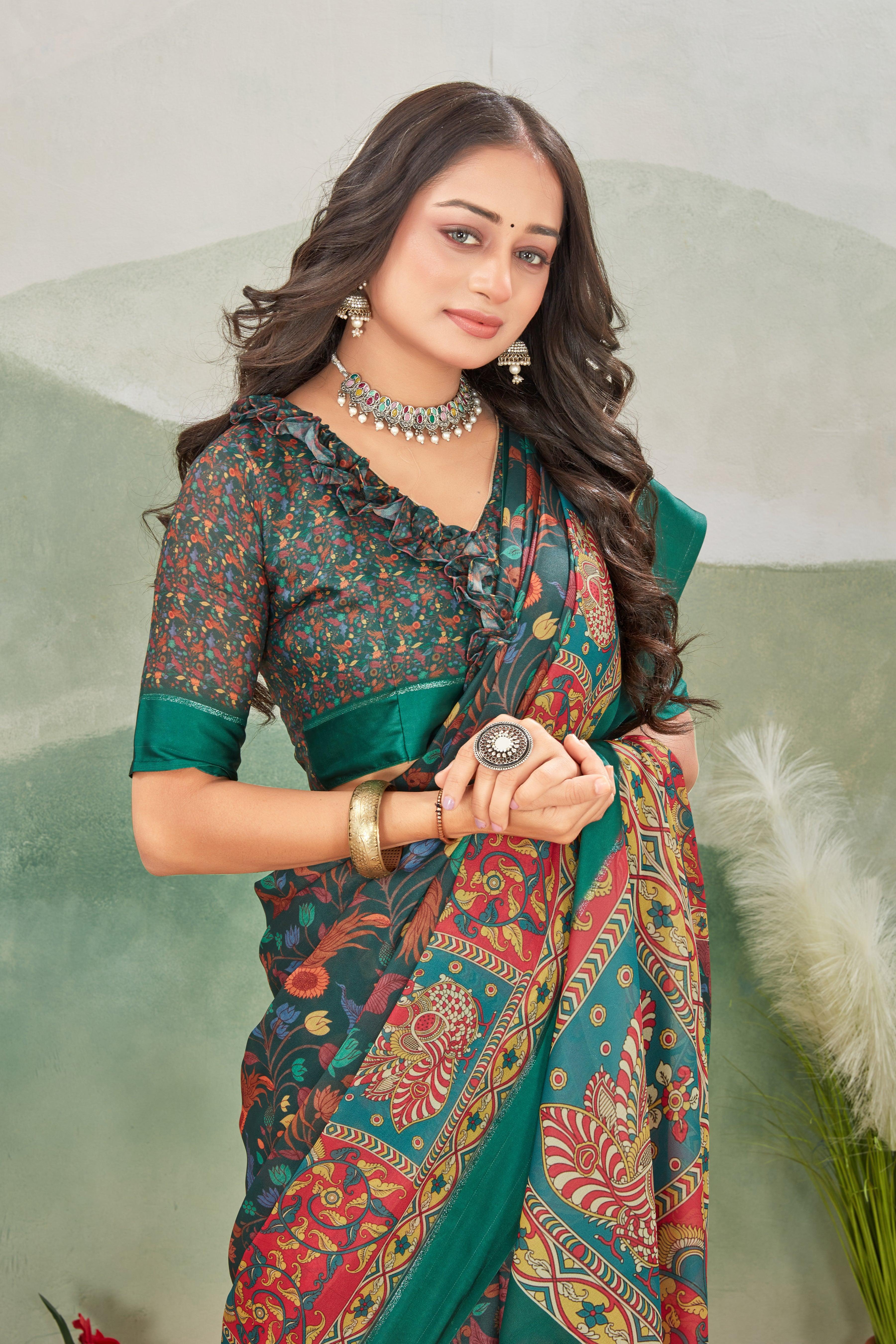 Sophistication in Every Thread: Mysore Crepe Silk with Stunning Pallu Designs