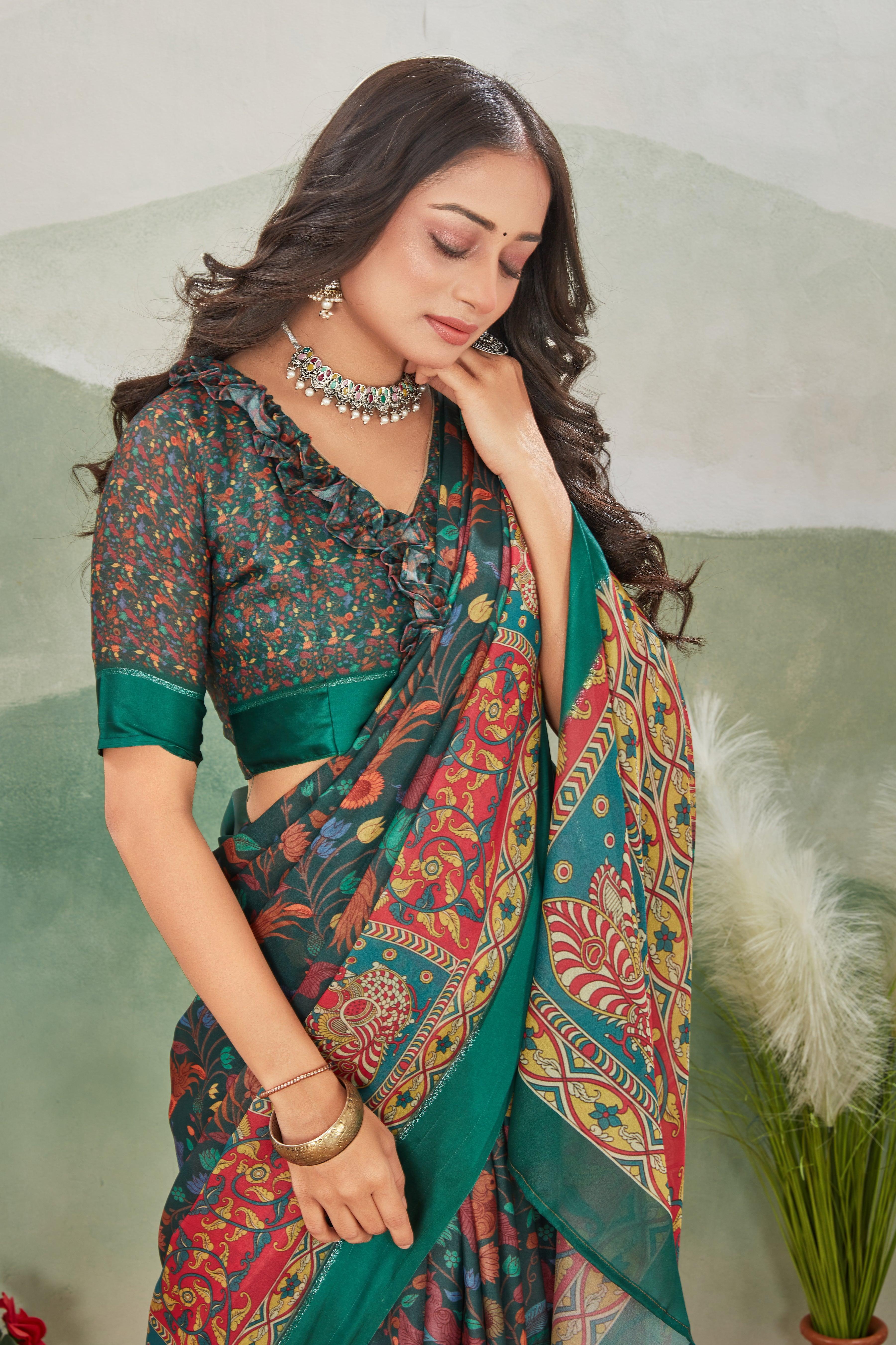 Sophistication in Every Thread: Mysore Crepe Silk with Stunning Pallu Designs