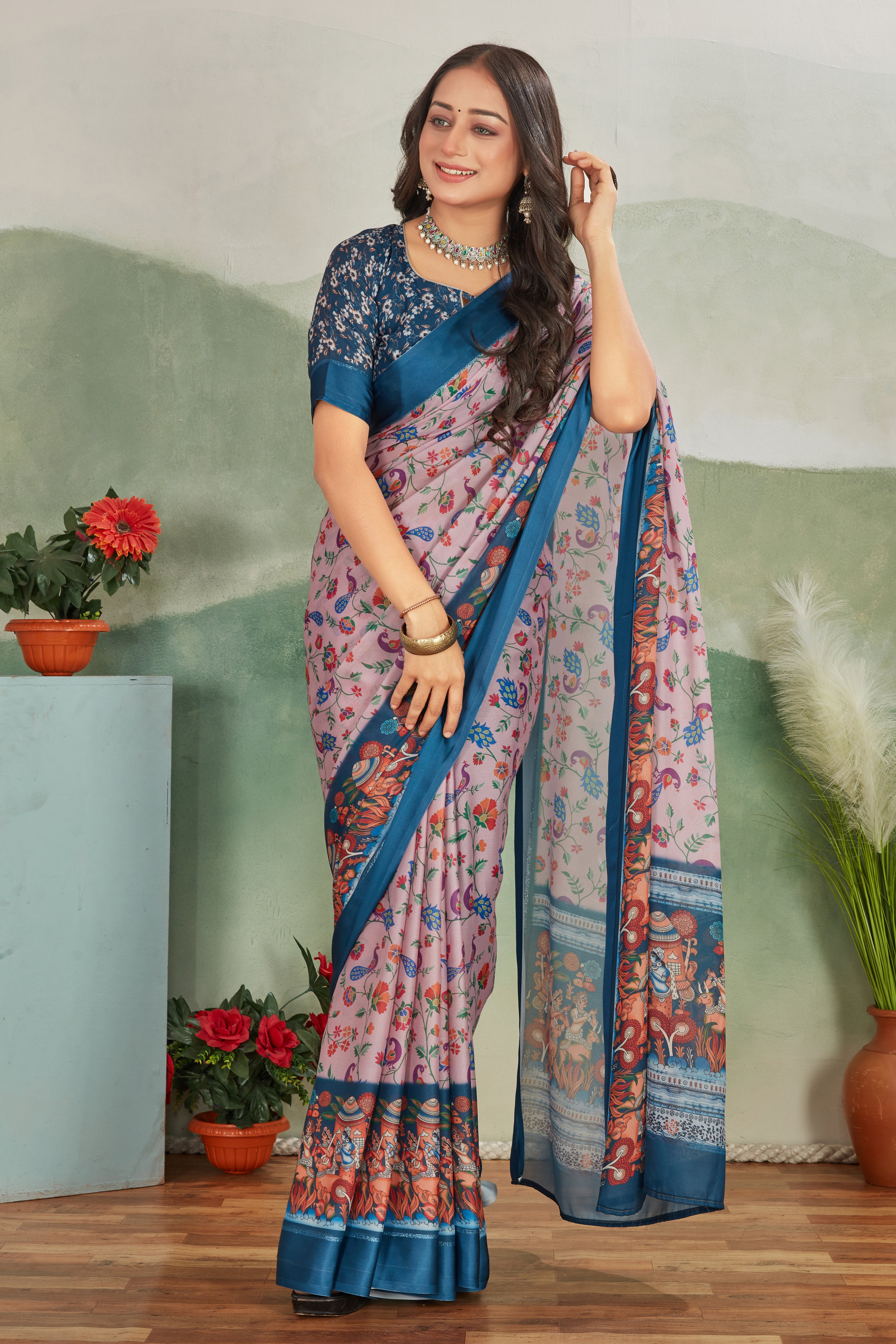 Unveil Timeless Beauty: Mysore Silk with Rich Viscose Satin Borders