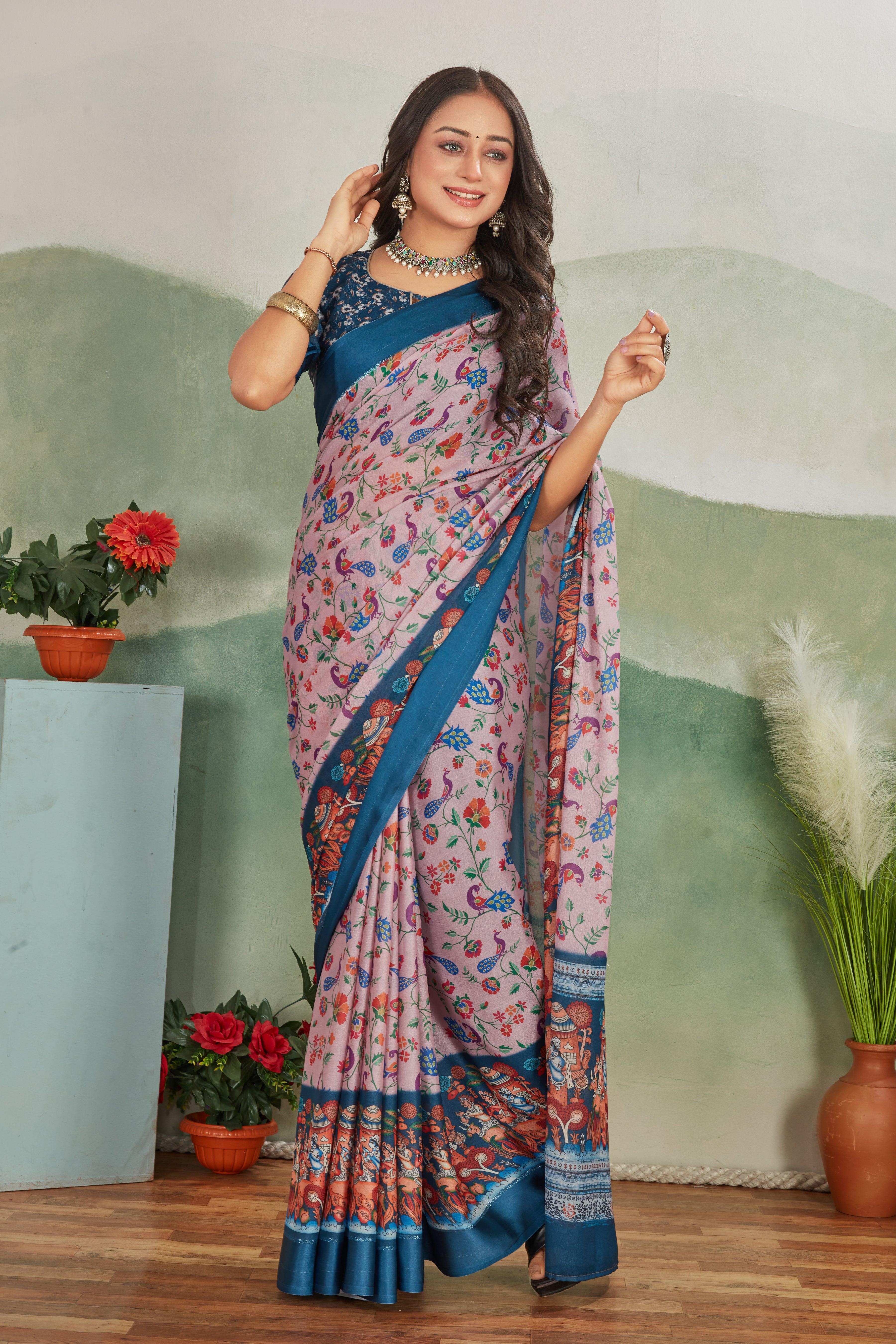 Unveil Timeless Beauty: Mysore Silk with Rich Viscose Satin Borders