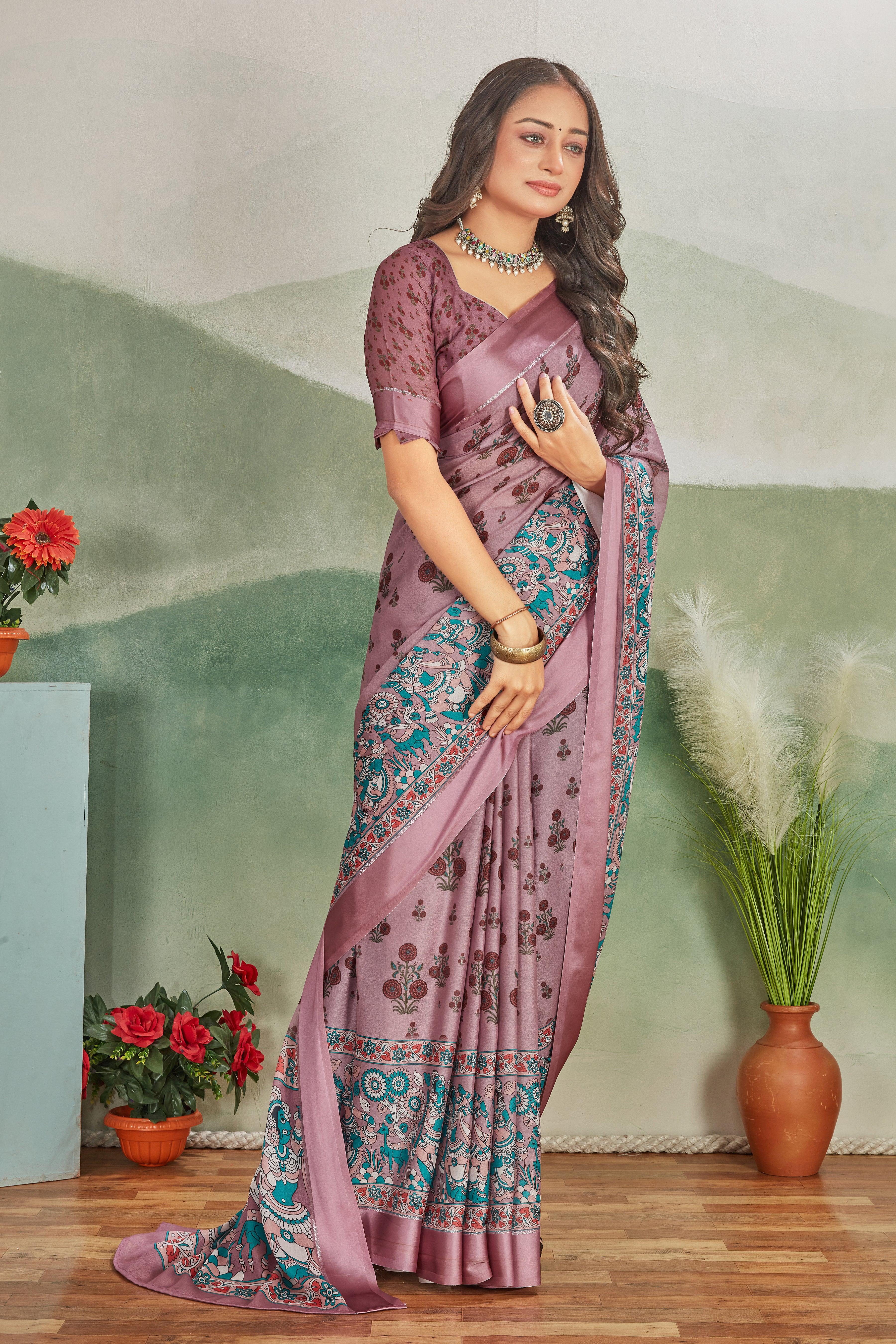 Adorn Yourself with Art: Kalamkari Prints on Crepe Silk Elegance