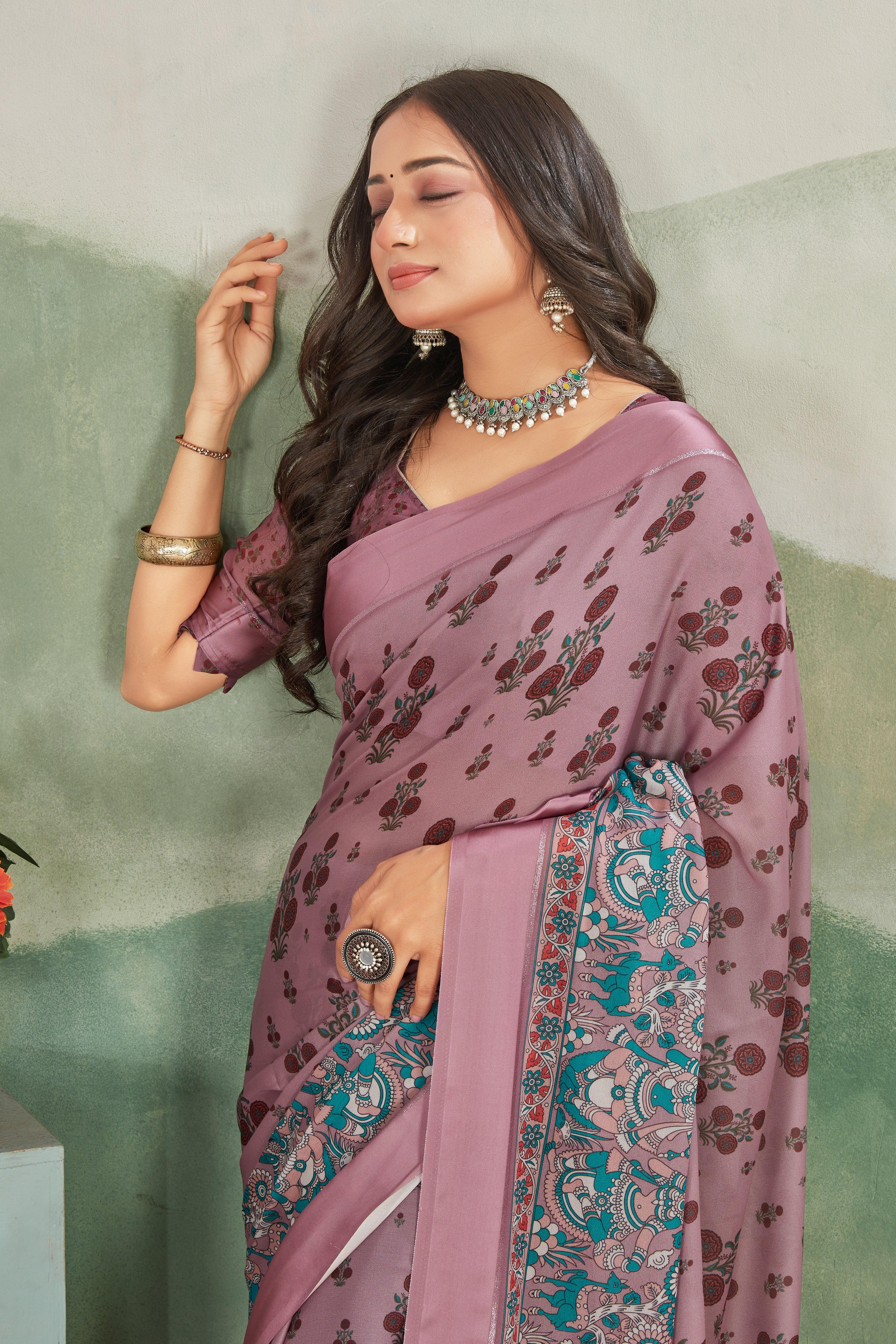 Adorn Yourself with Art: Kalamkari Prints on Crepe Silk Elegance