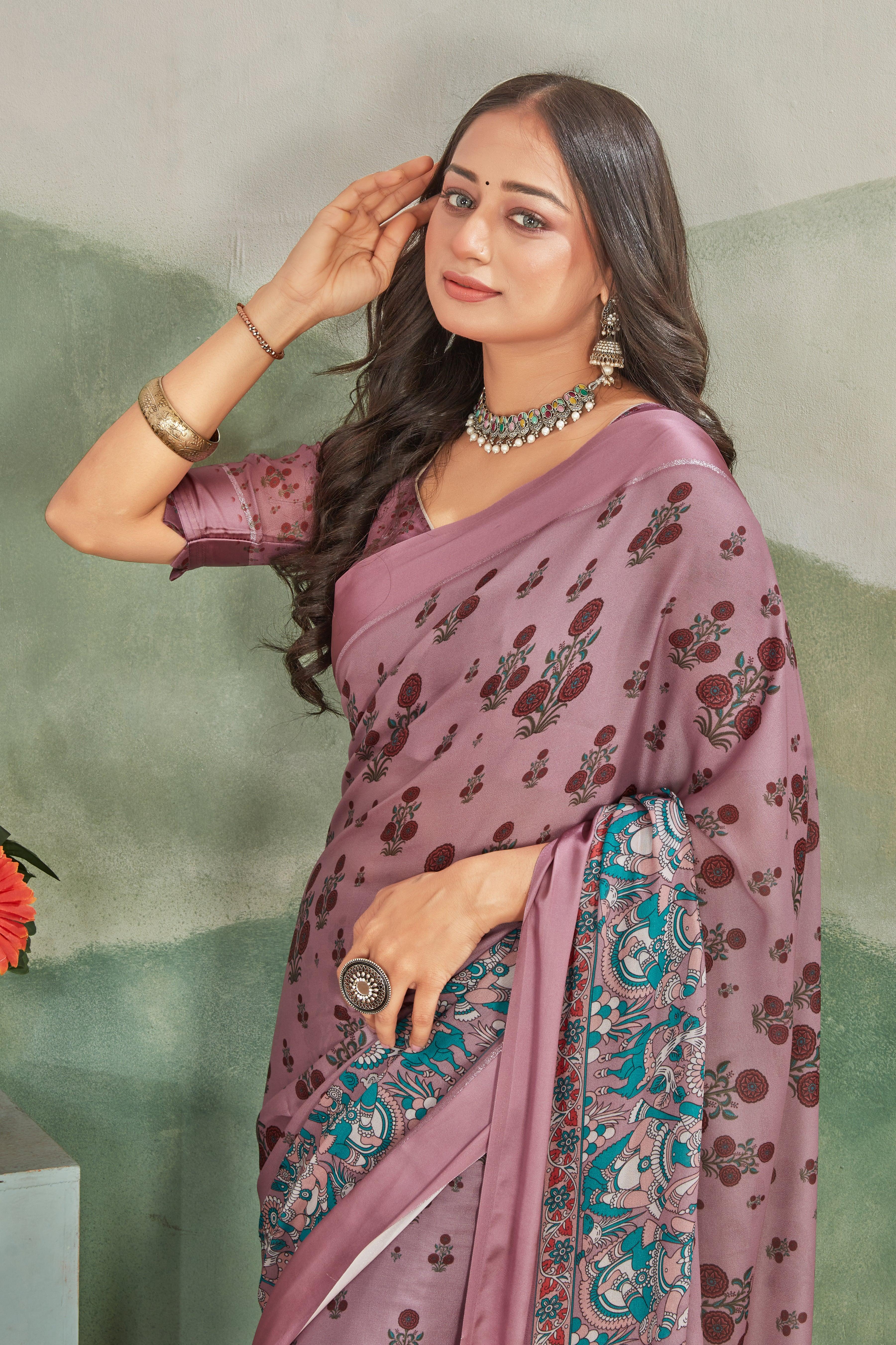 Adorn Yourself with Art: Kalamkari Prints on Crepe Silk Elegance
