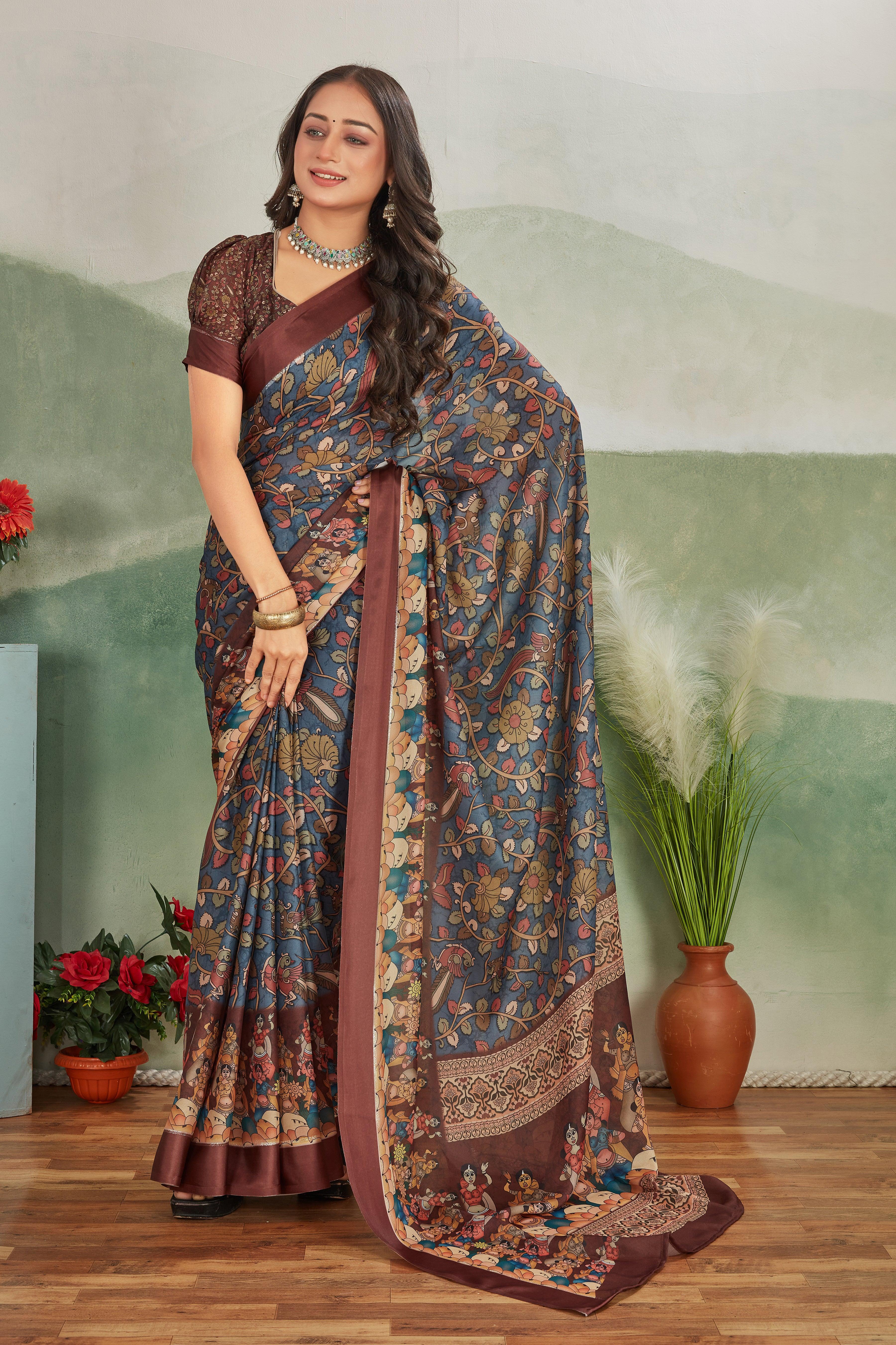 Luxurious Weave: Mysore Soft Crepe Silk with Artisan Pallu Designs