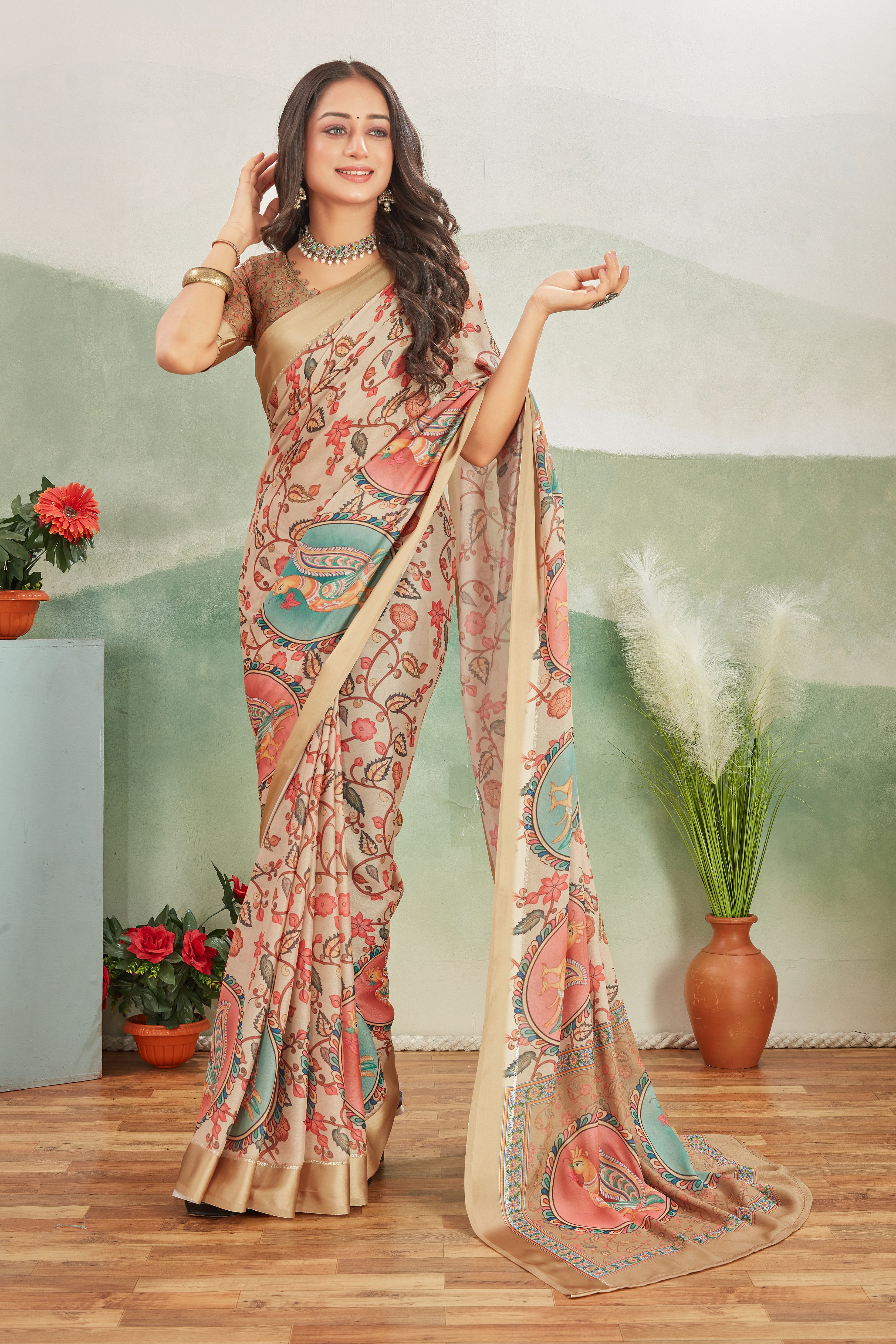 Enchanted Elegance: Mysore Silk with Stunning Pallu and Matching Blouse