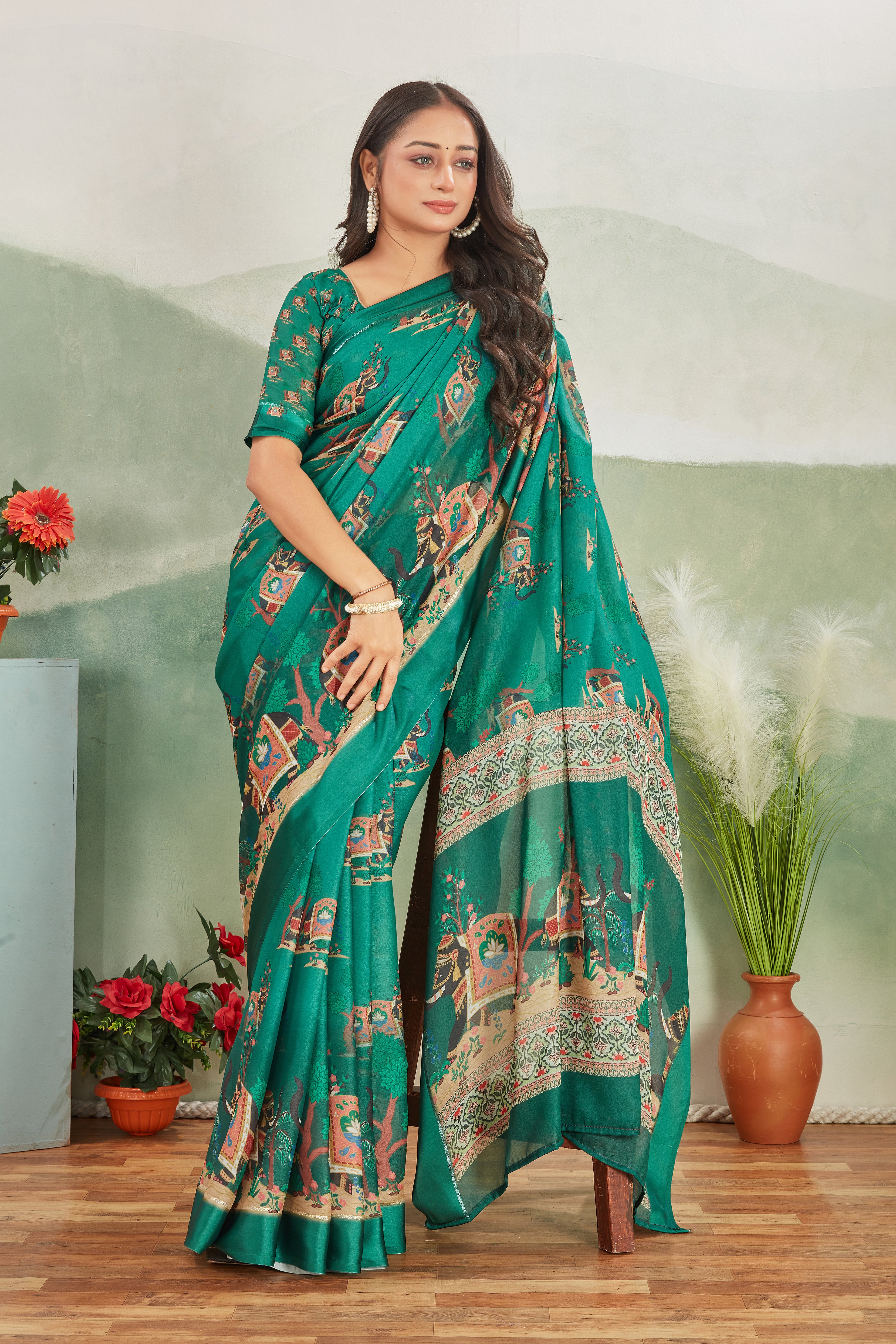 Tradition Revamped: Mysore Silk with Intricate Pallu and Viscose Satin Borders