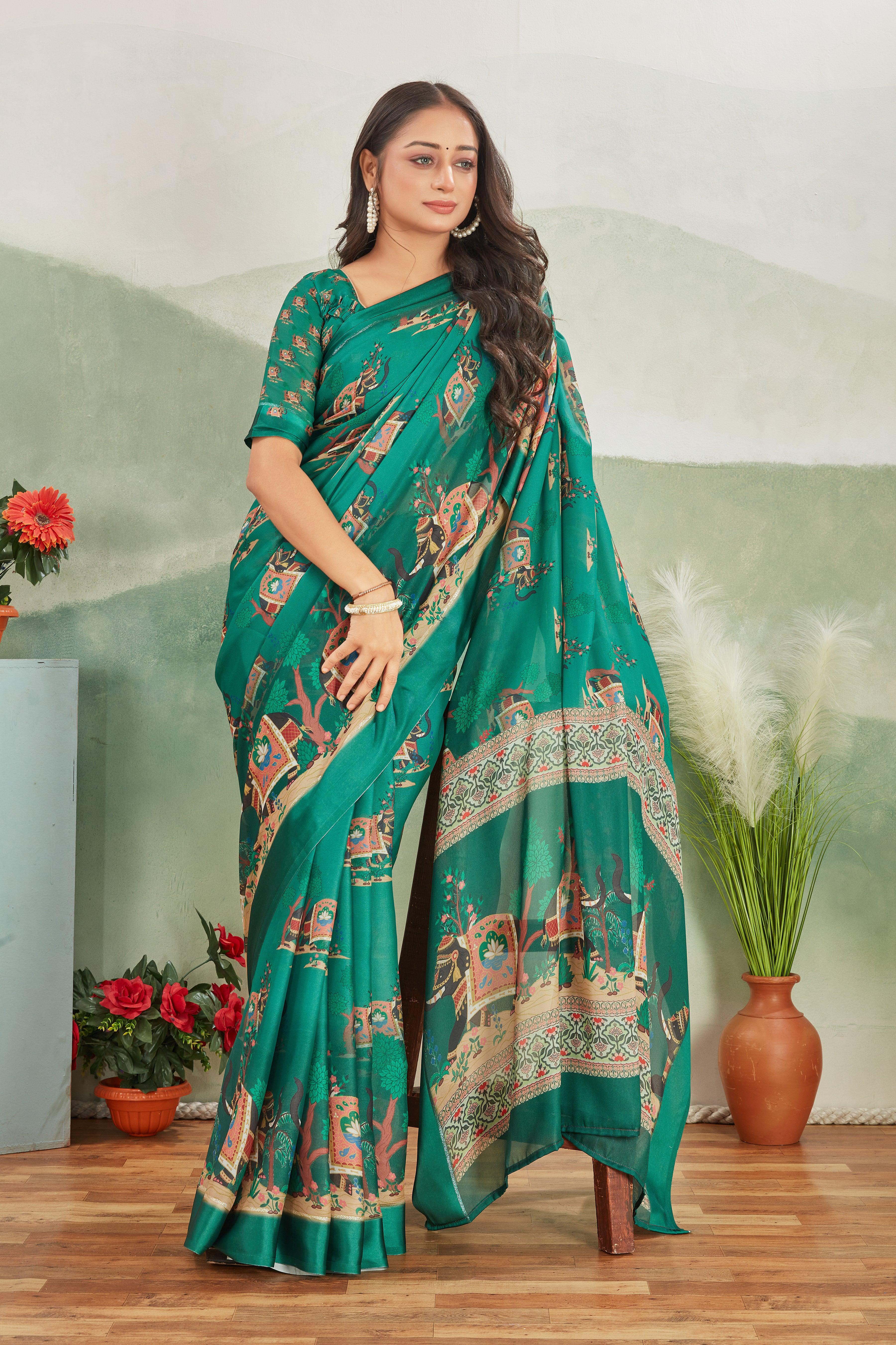 Tradition Revamped: Mysore Silk with Intricate Pallu and Viscose Satin Borders