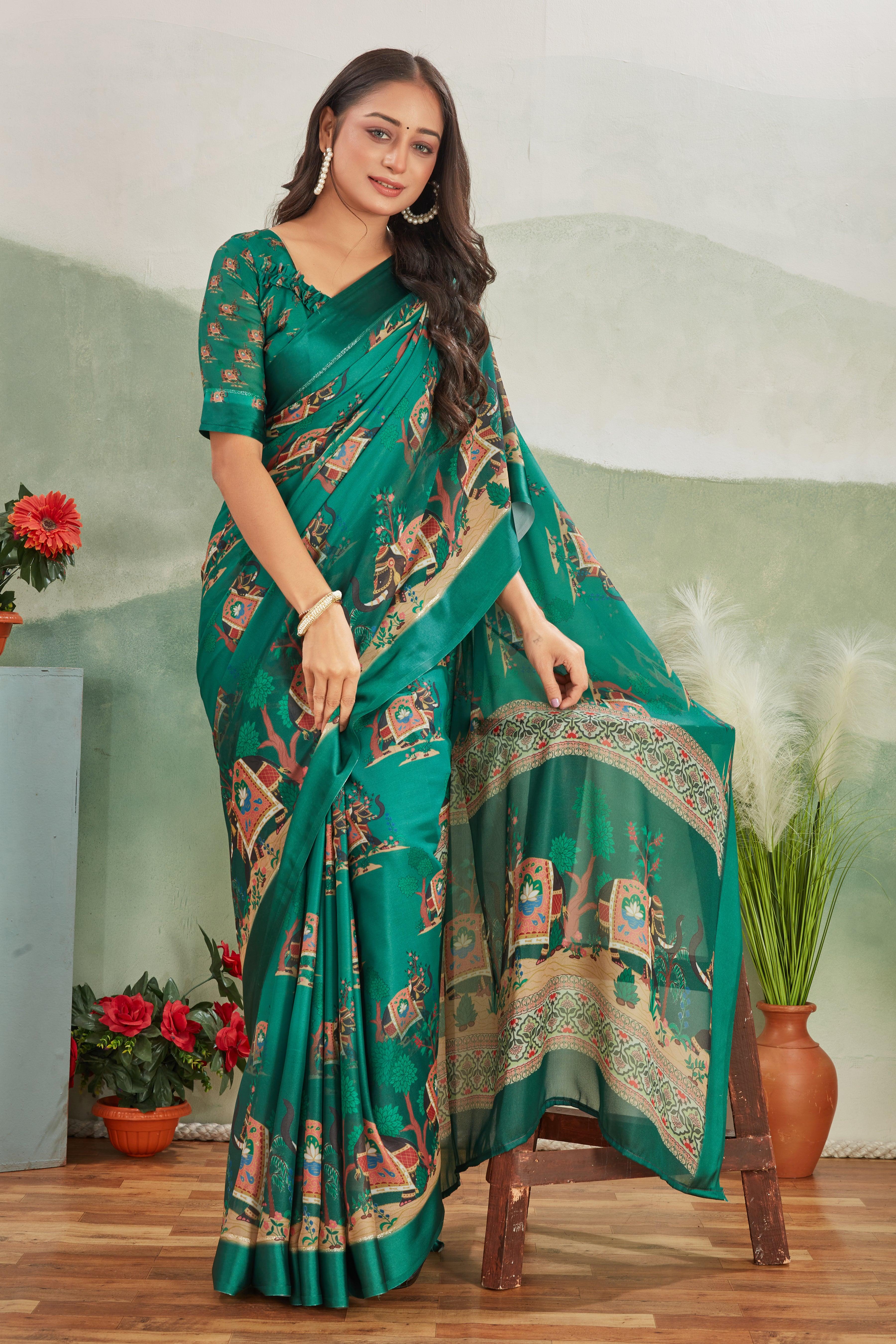 Tradition Revamped: Mysore Silk with Intricate Pallu and Viscose Satin Borders