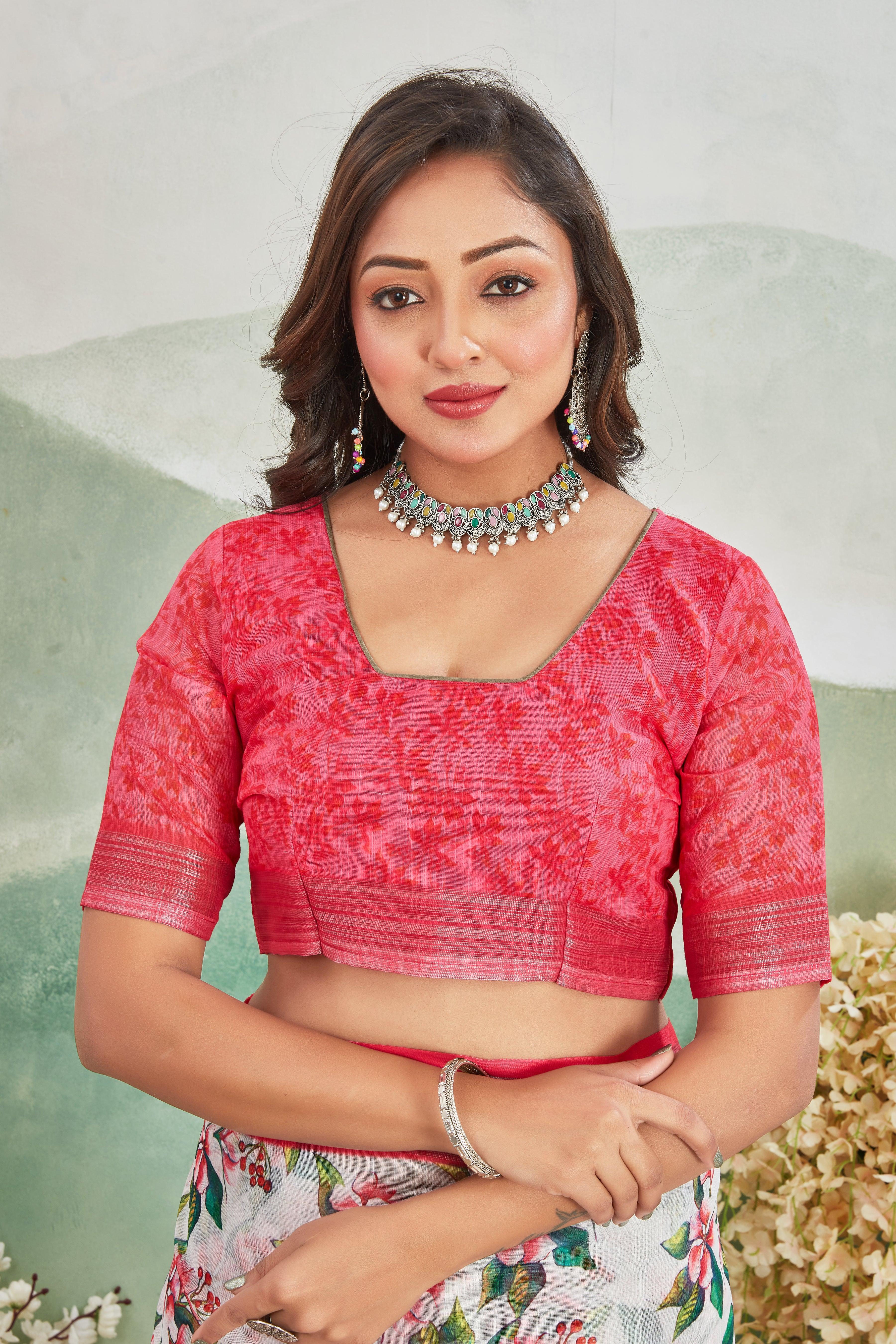 Pastel Perfection: Pure Linen Saree for All Occasions