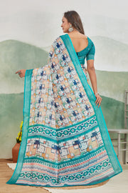 Pure Linen Saree For Every Occasion in rama