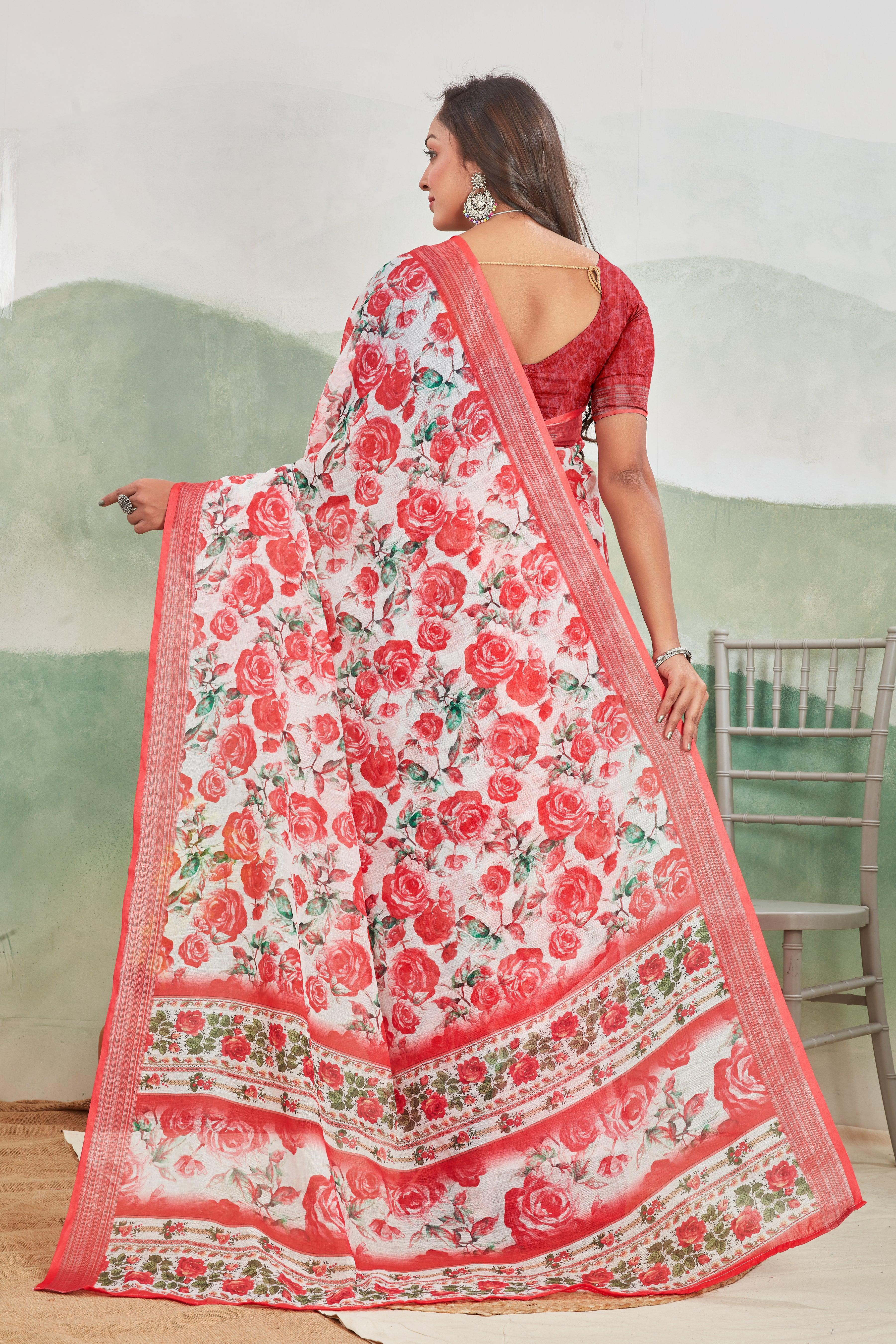 Blush Elegance: Pure Linen Saree for Every Occasion