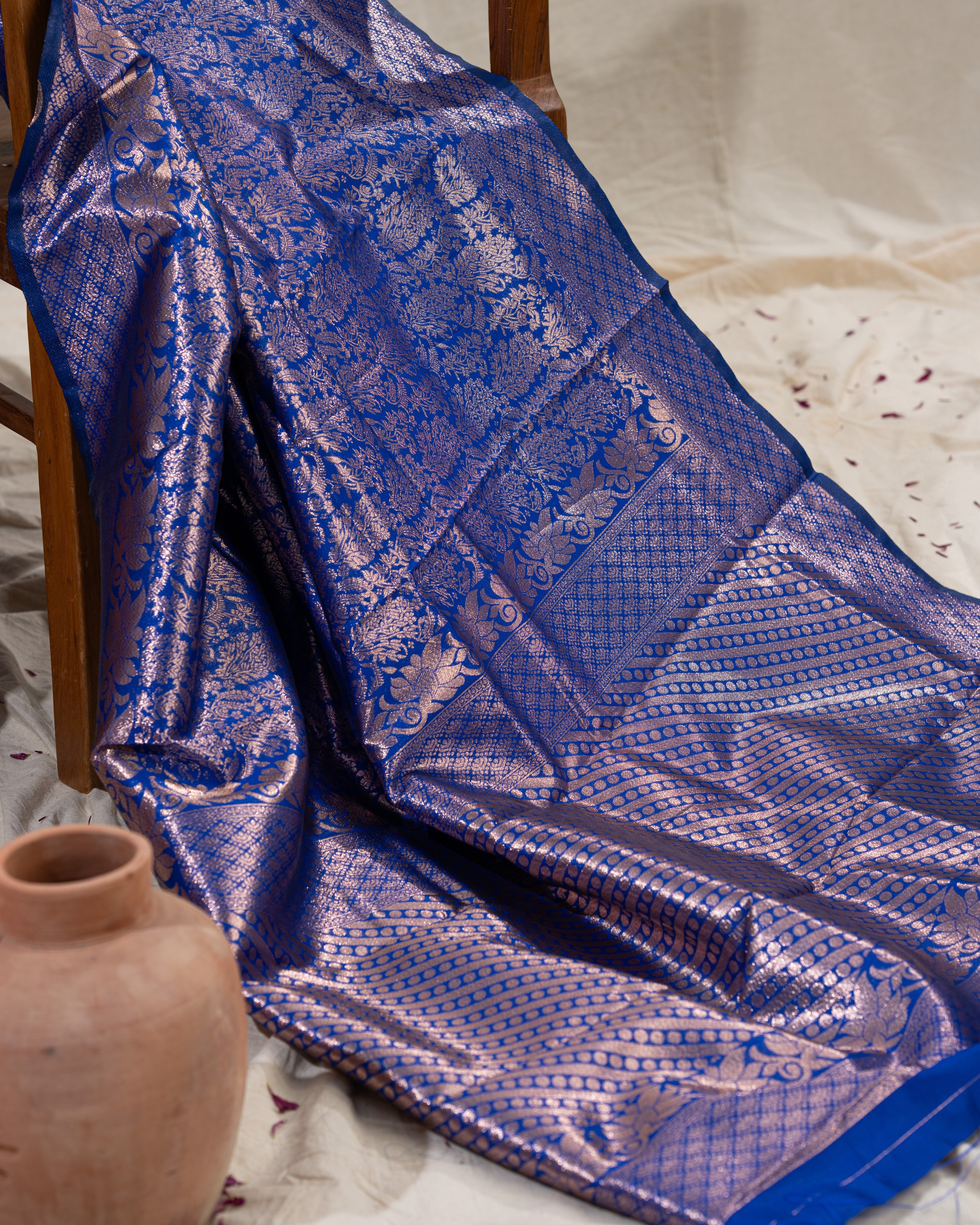 Premium brocket silk Saree –  Design in Elegant Solid Shades