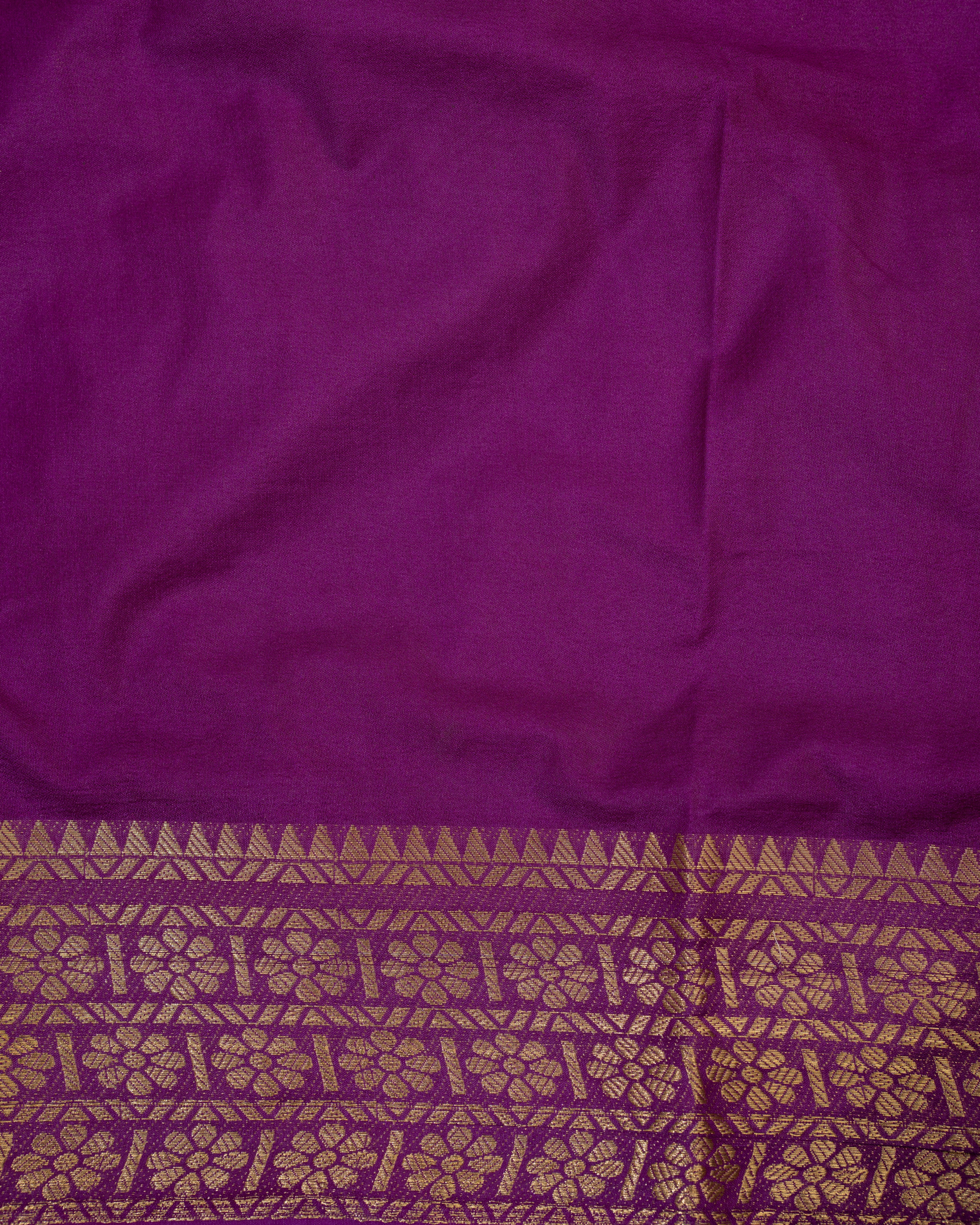 Traditional semi mysore crepe silk with  Golden  Border – Soft Silk Collection