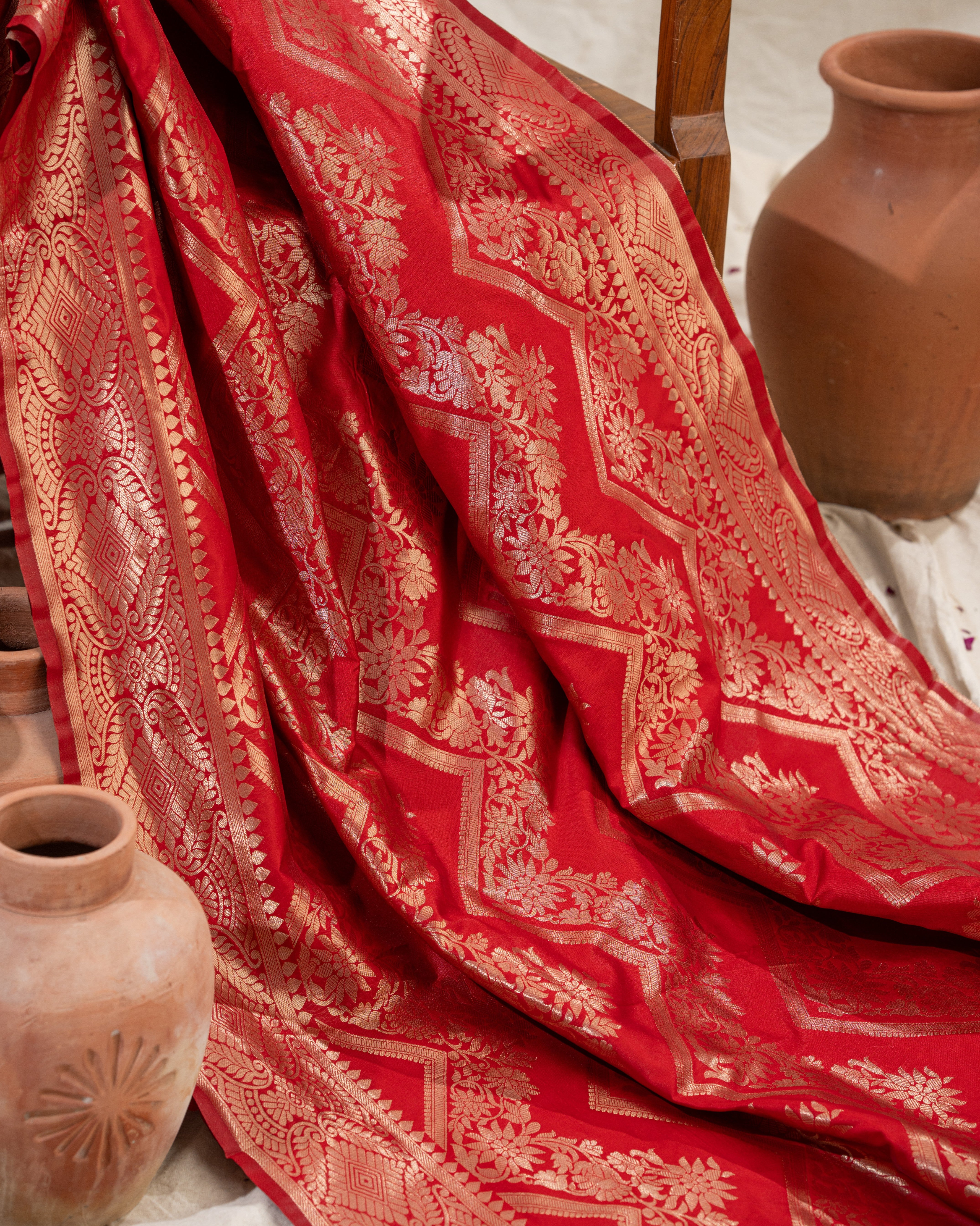 Pure Soft Silk with Contrast Borders