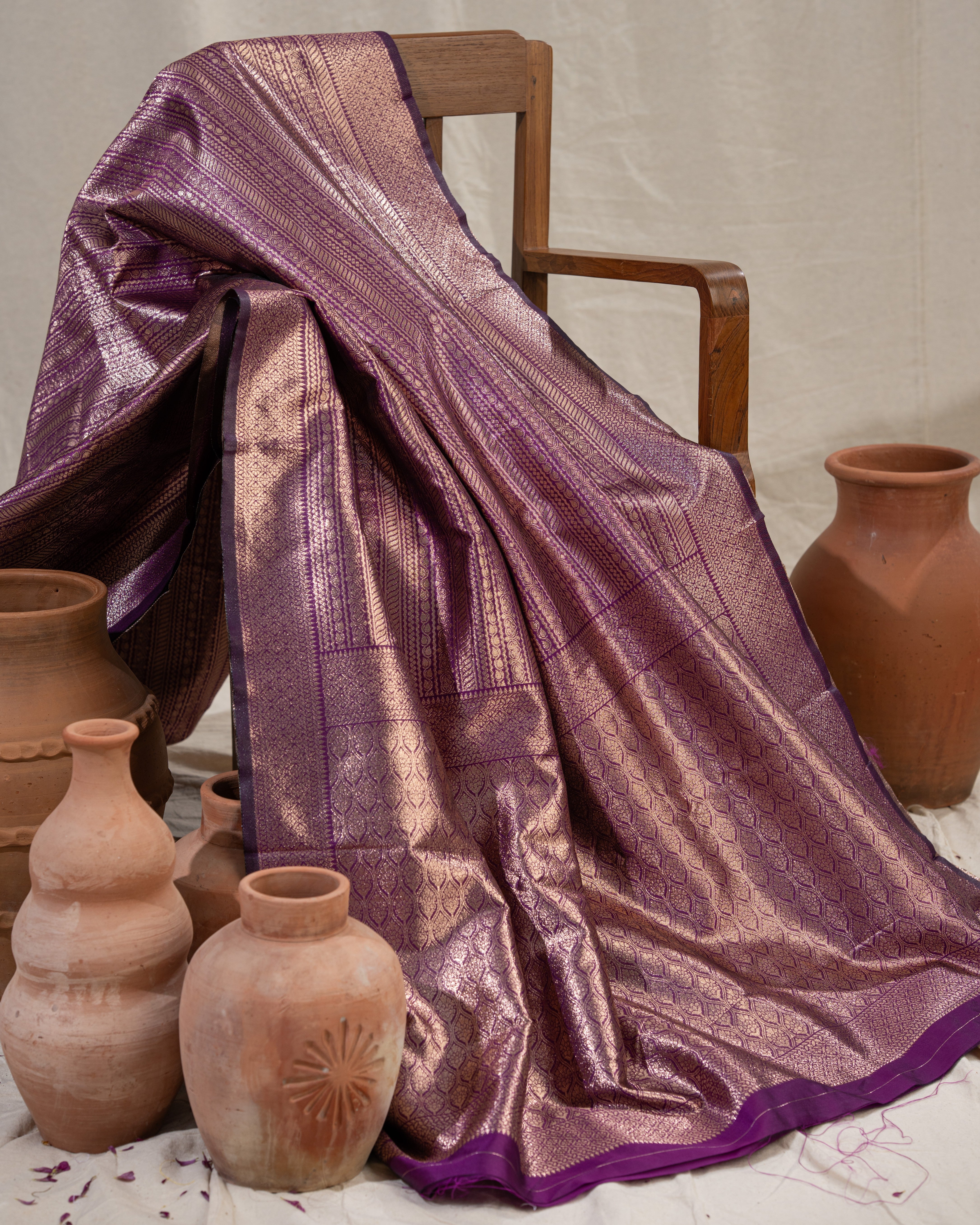 Elegant Solid Color Soft Silk Sarees with Rich Brocade Borders