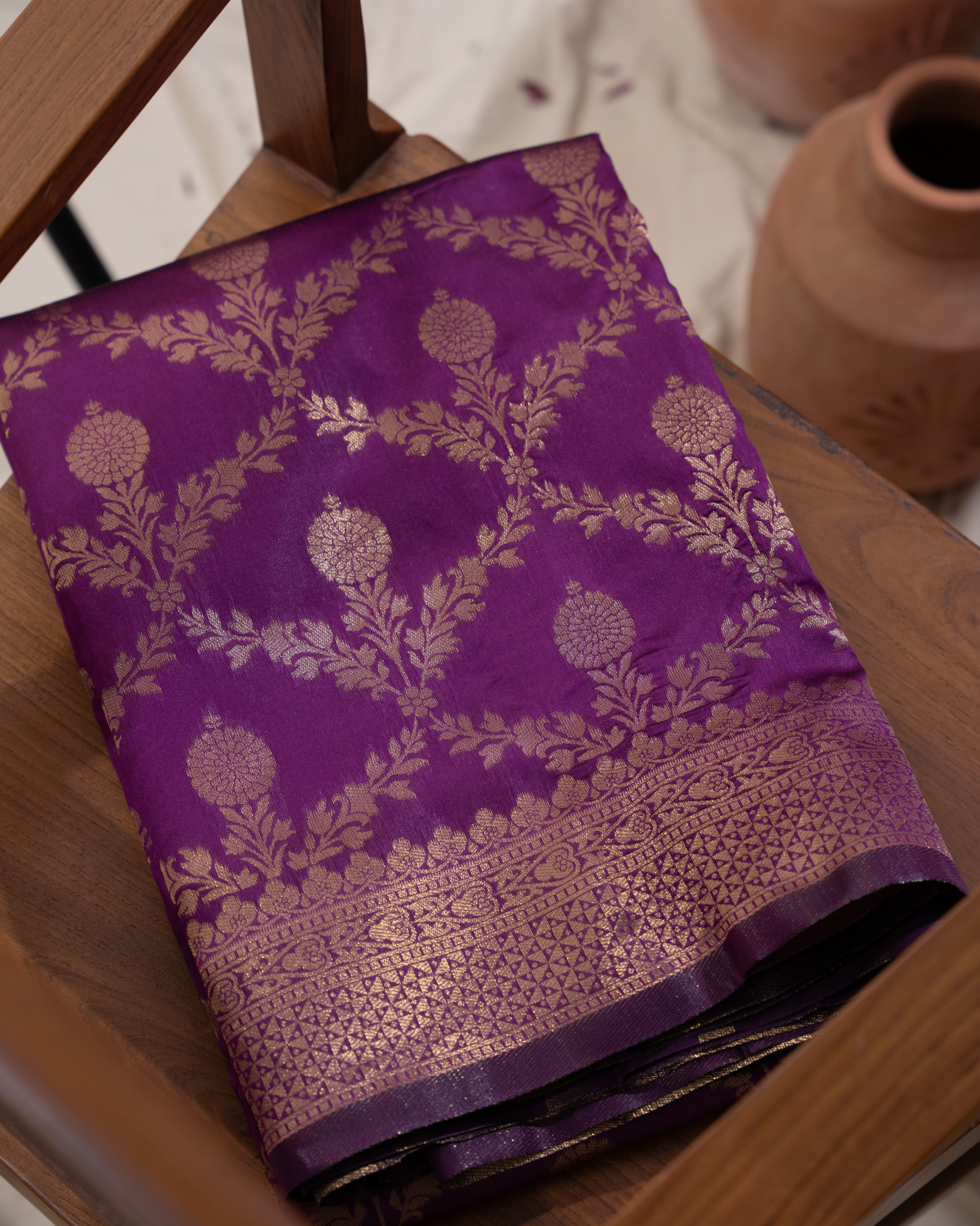 Semi-Soft Mysore Silk Sarees with Traditional Border – Beautiful Solid Colors