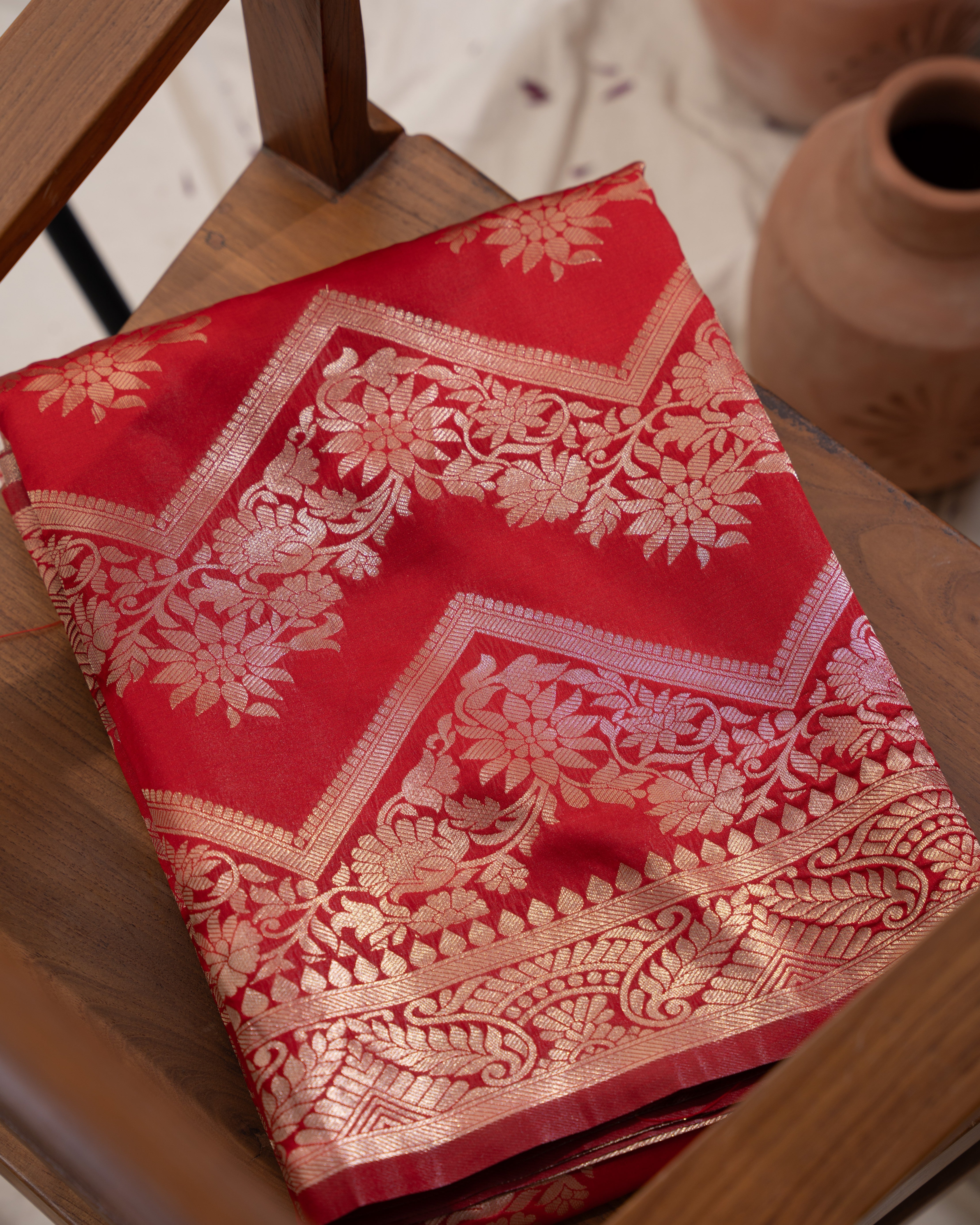 Pure Soft Silk with Contrast Borders