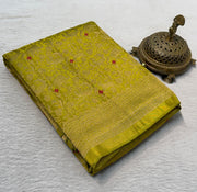 Luxury Banarasi Silk Saree with Floral & Peacock Zari Weave