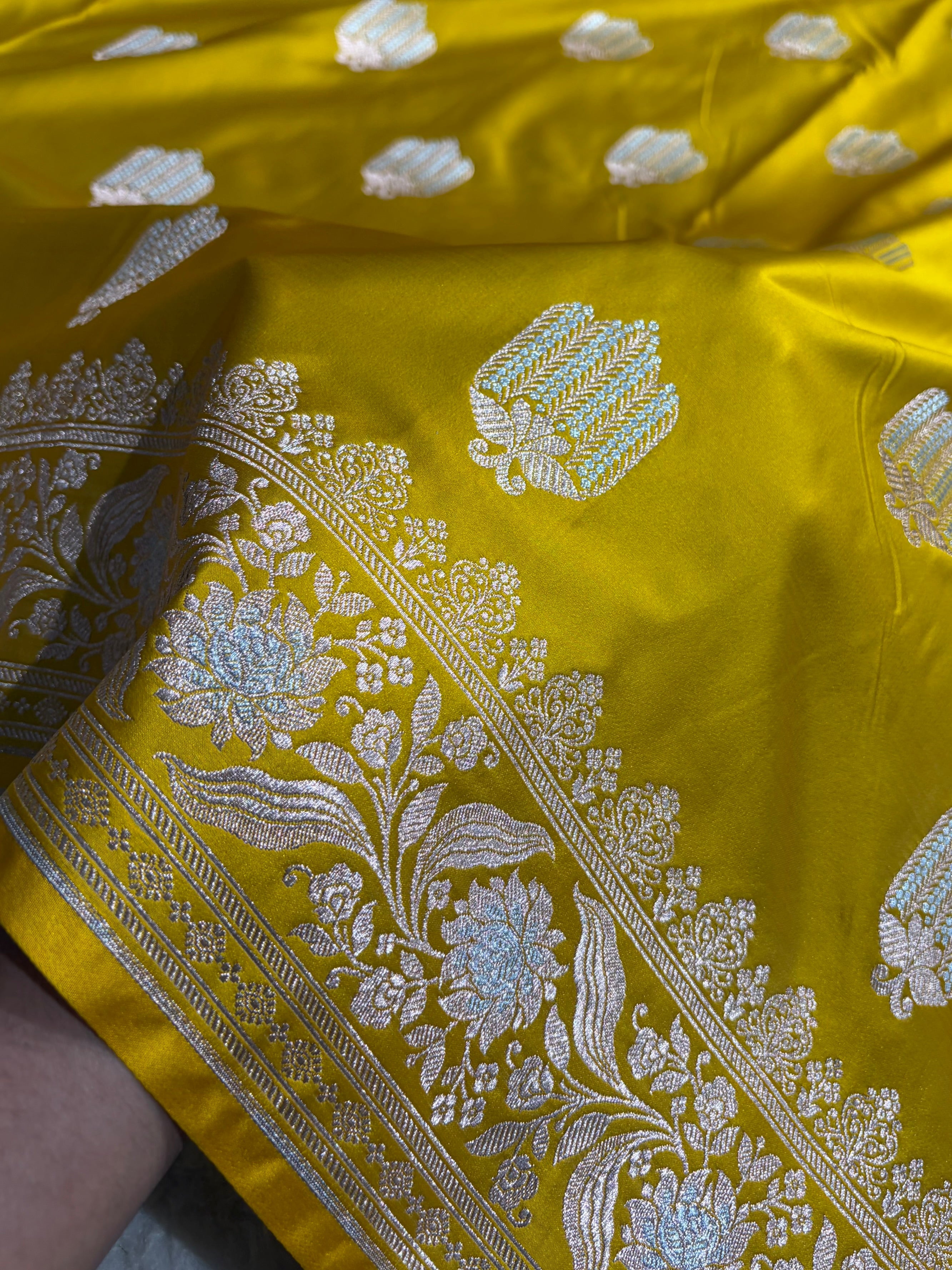 Banarasi Mashru Silk Saree Black | Minakari Boota Rupa Sona Jacquard Saree