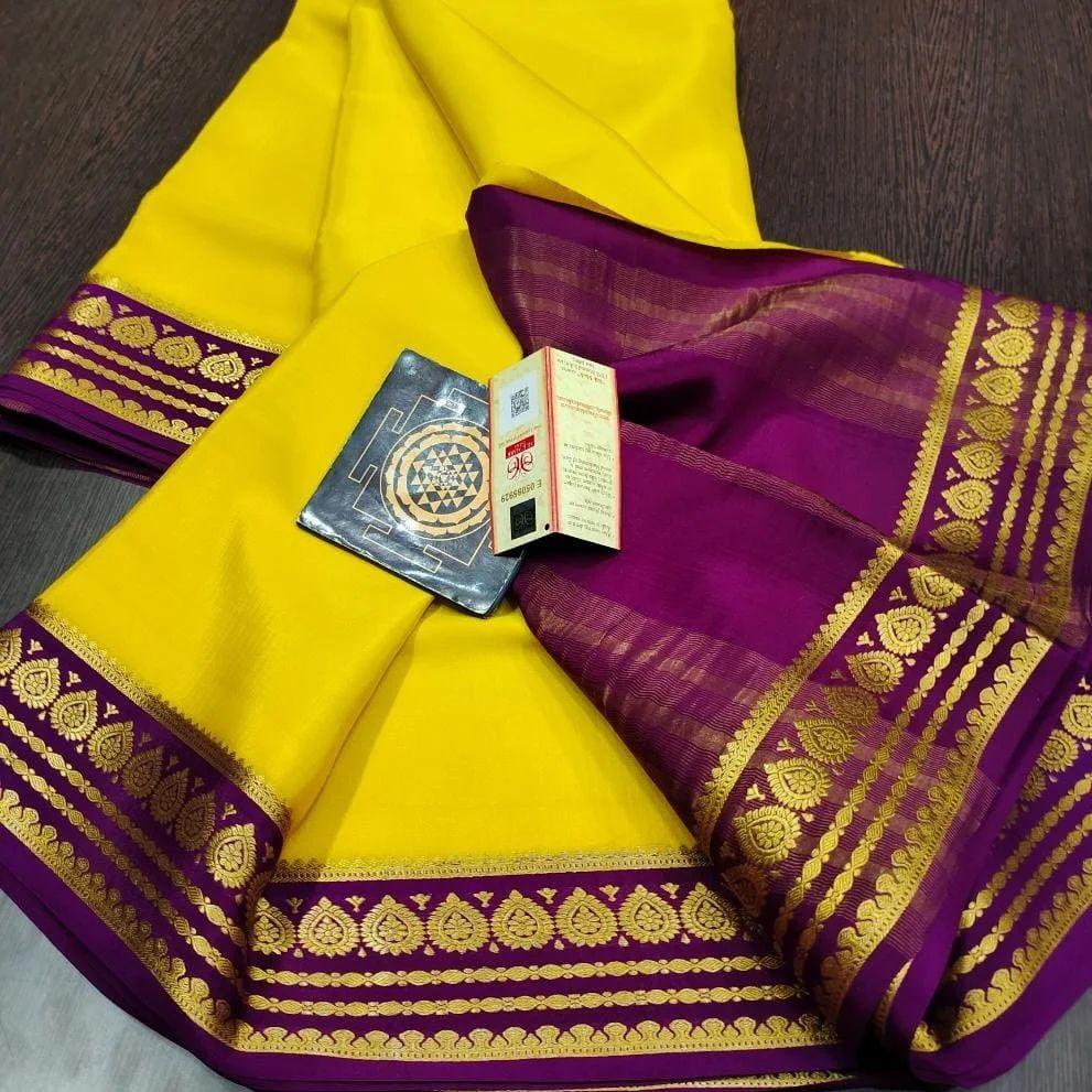 Exclusive Mysore Crepe Soft  Silk Sarees