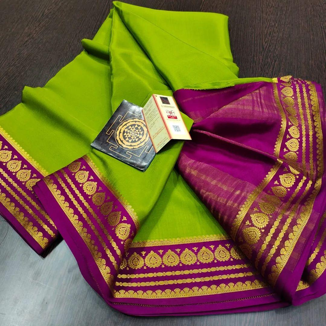 Exclusive Mysore Crepe Soft  Silk Sarees