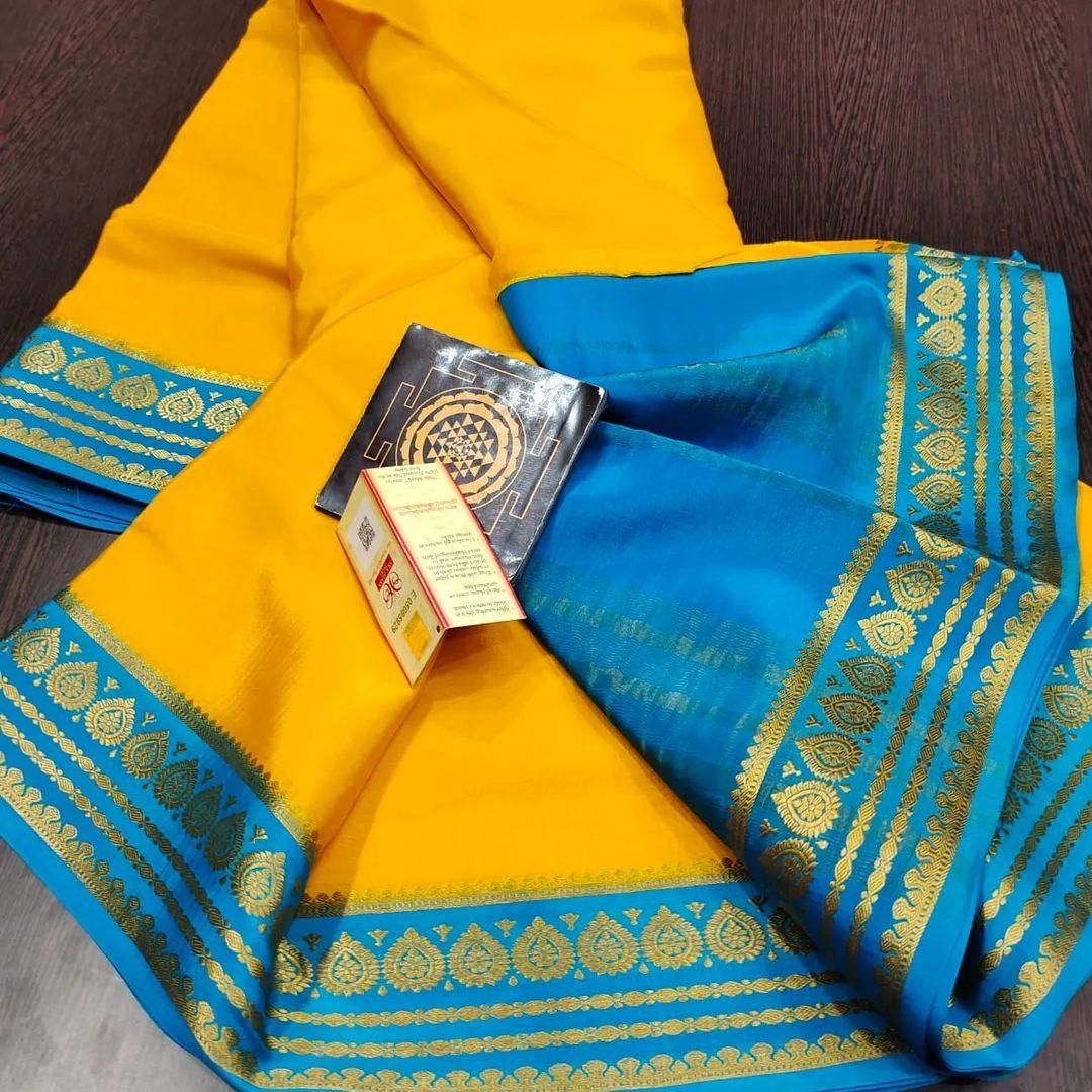 Exclusive Mysore Crepe Soft  Silk Sarees