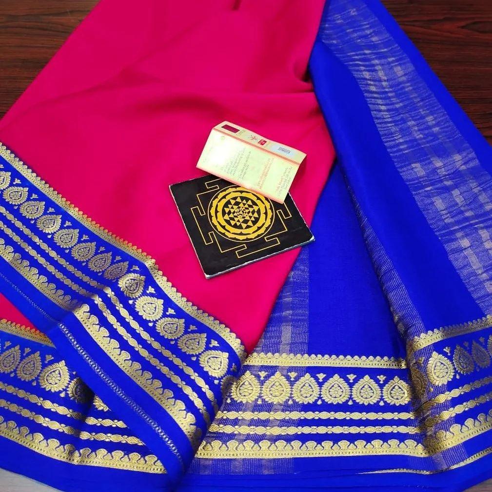 Exclusive Mysore Crepe Soft  Silk Sarees