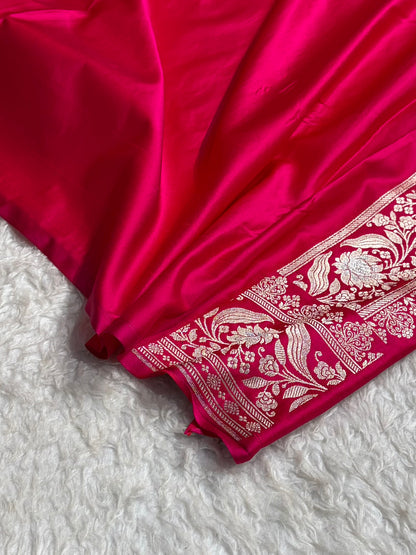 Banarasi Mashru Silk Saree Black | Minakari Boota Rupa Sona Jacquard Saree