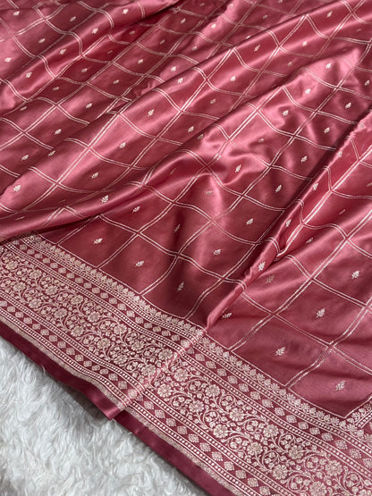 Banarasi Floral Border Mashru Silk Saree Black | Rupa Sona Jacquard Saree