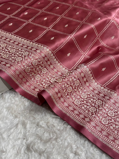 Banarasi Floral Border Mashru Silk Saree Black | Rupa Sona Jacquard Saree