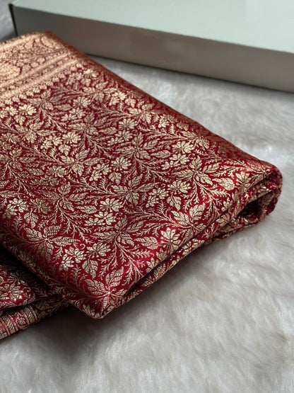 Peacock Shades Banarasi Satin Katan Silk Saree with Jacquard Weave