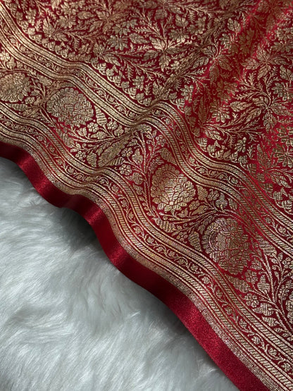 Peacock Shades Banarasi Satin Katan Silk Saree with Jacquard Weave